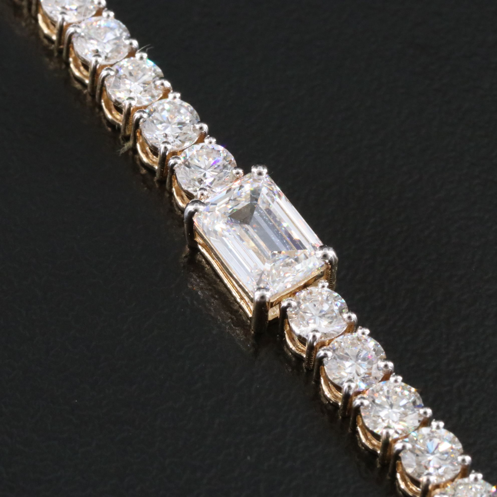 14K 12.12 CTW Lab Grow Diamond Station Bracelet
