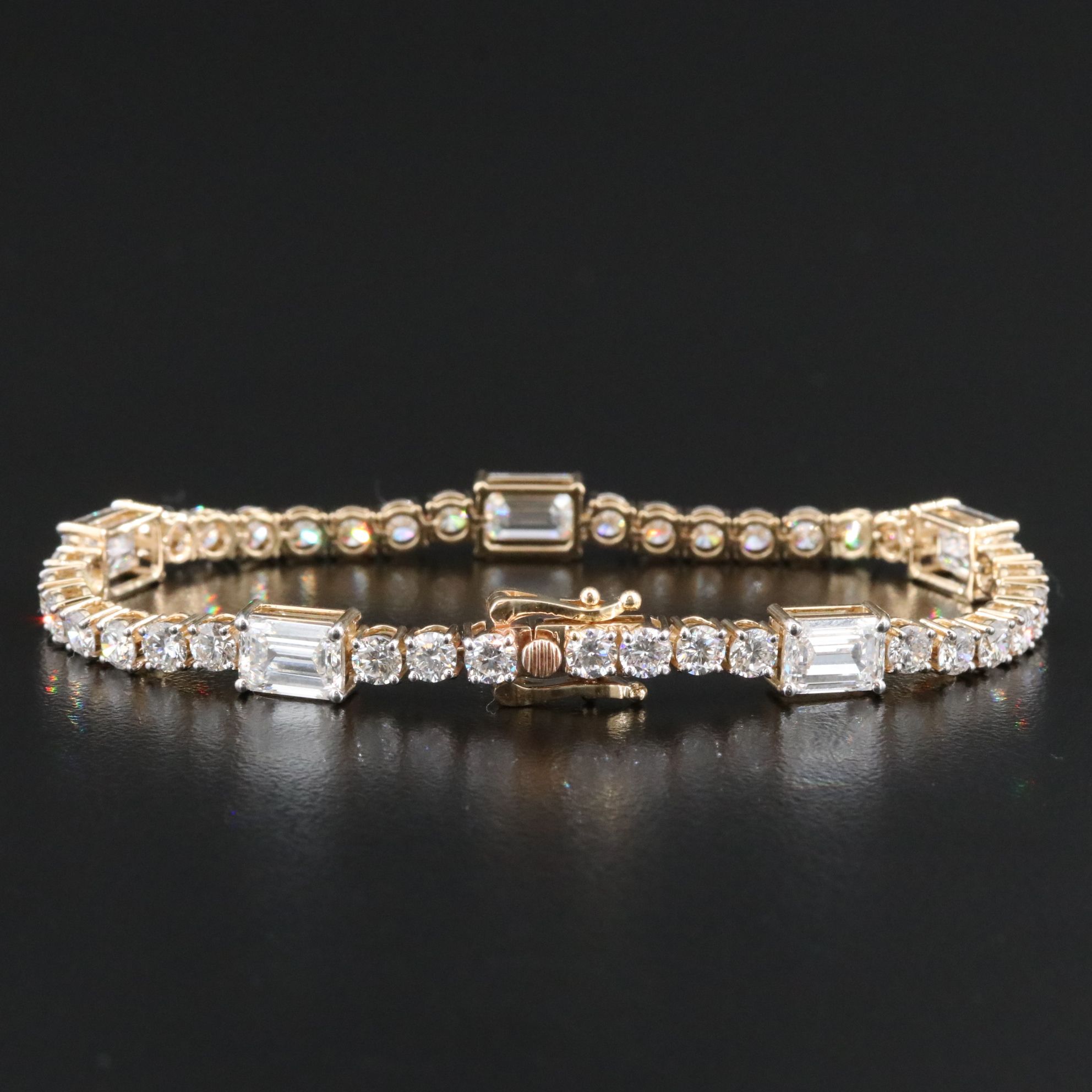 14K 12.12 CTW Lab Grow Diamond Station Bracelet