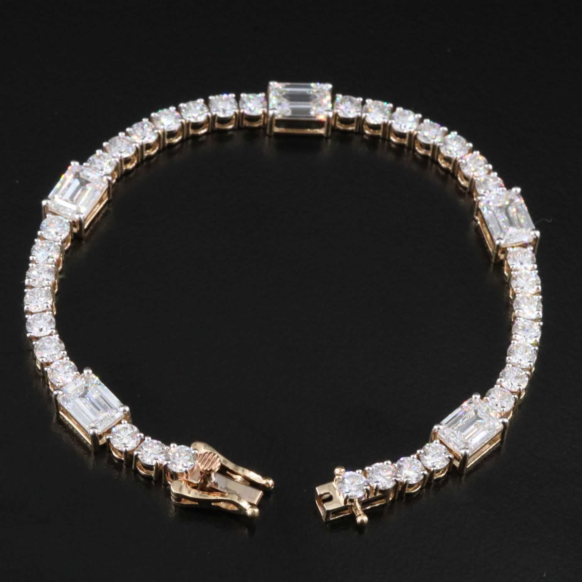 14K 12.12 CTW Lab Grow Diamond Station Bracelet