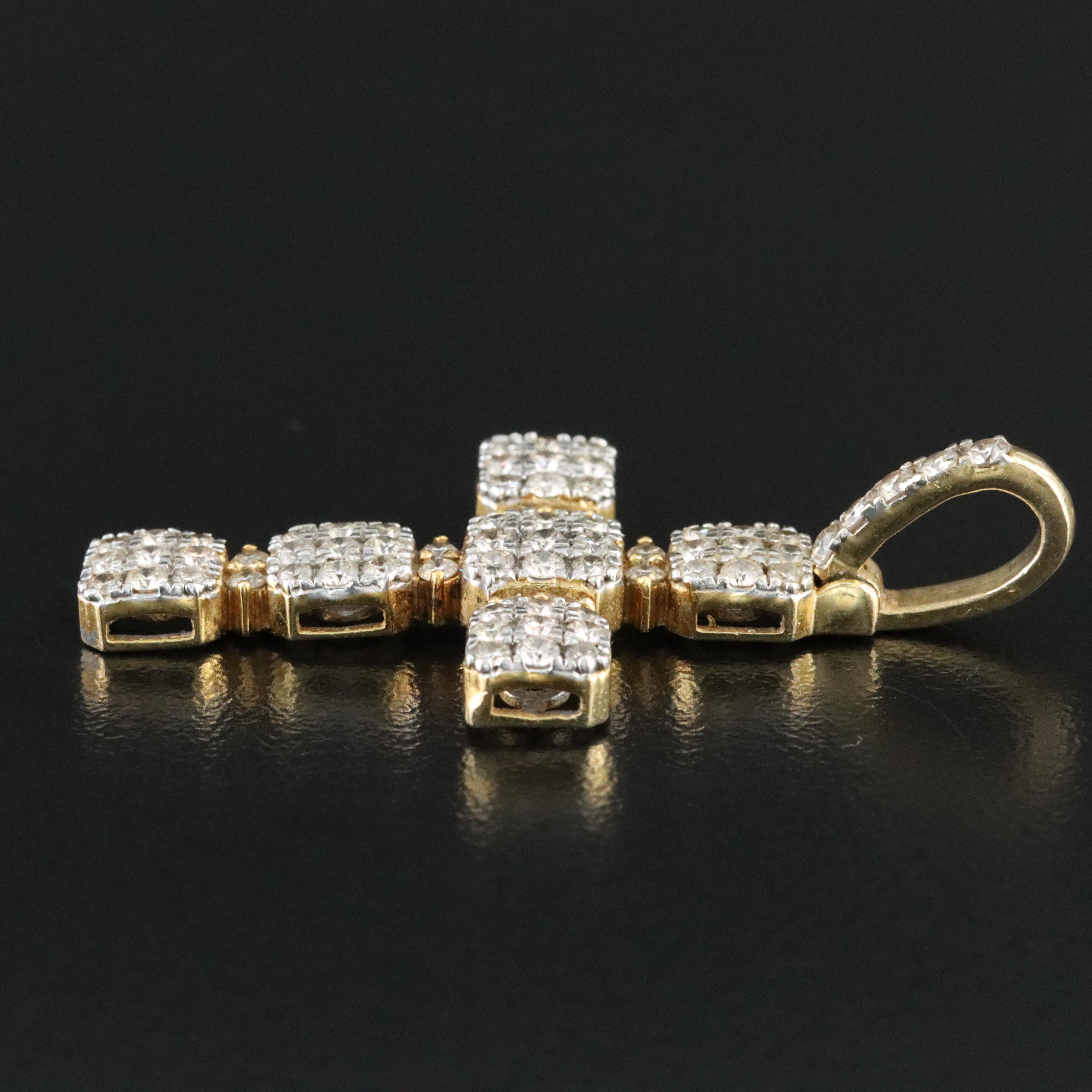 10K 1.48 CTW Diamond Pavé Cross Pendant