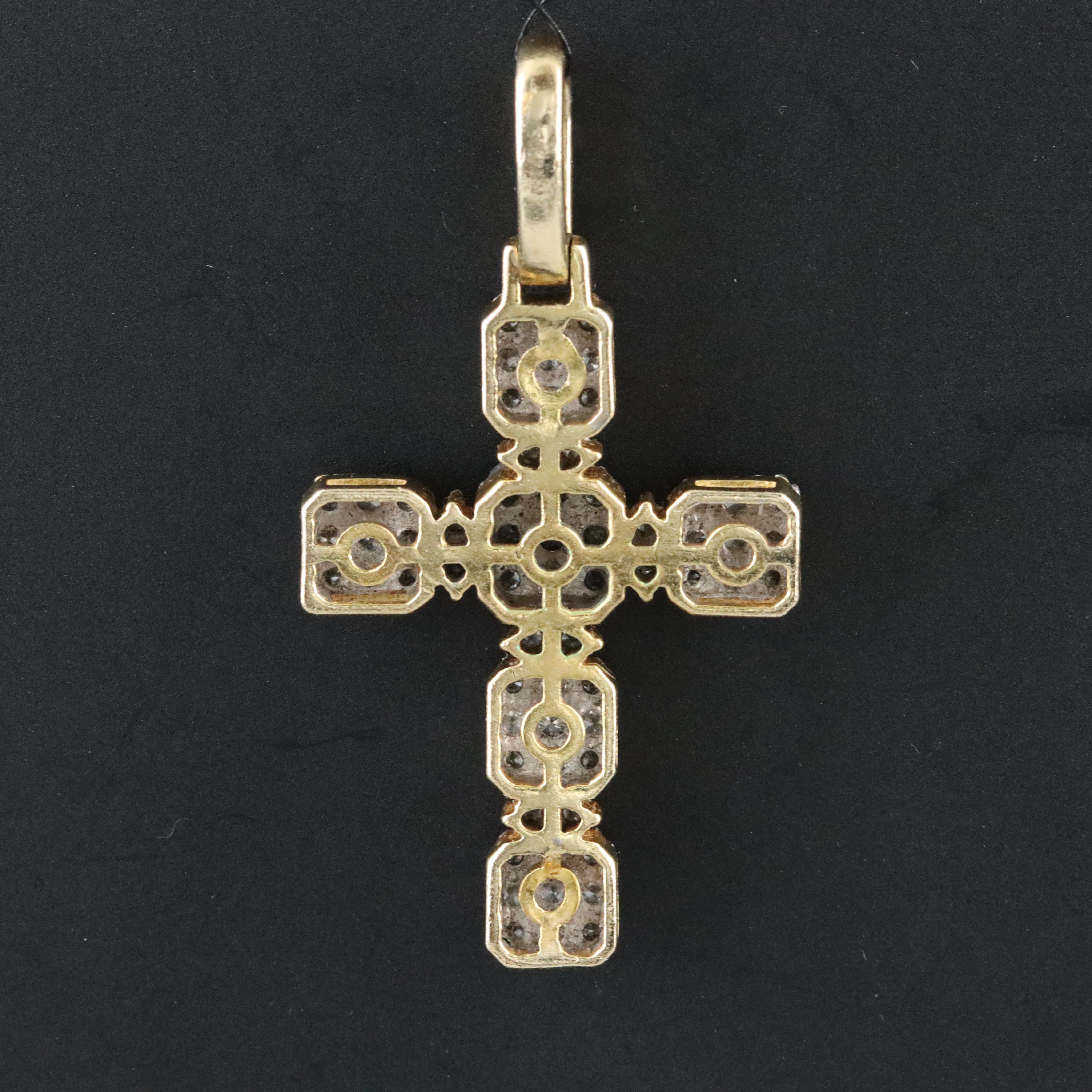 10K 1.48 CTW Diamond Pavé Cross Pendant