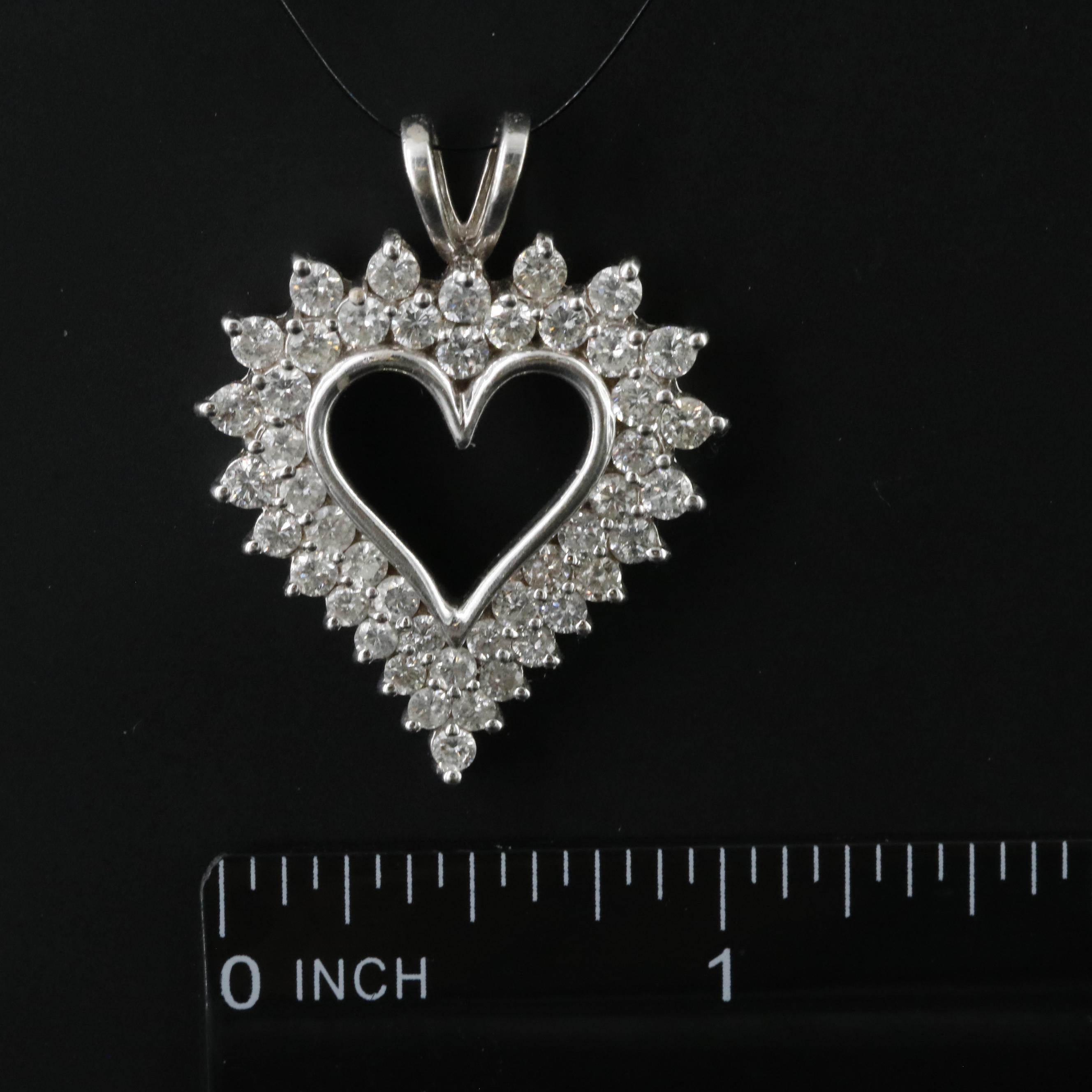 14K 2.53 CTW Diamond Heart Pendant