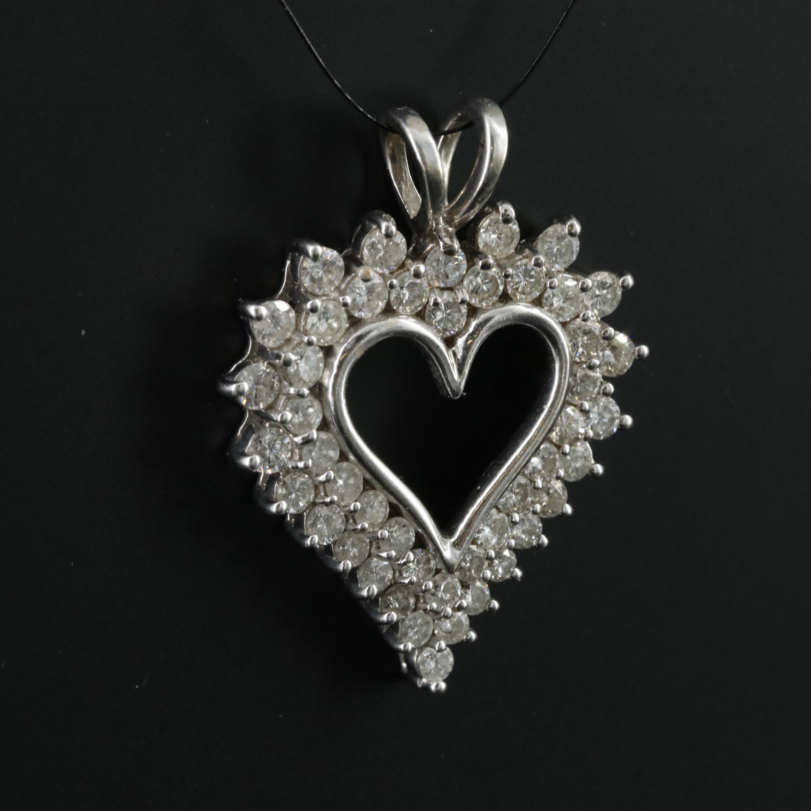 14K 2.53 CTW Diamond Heart Pendant