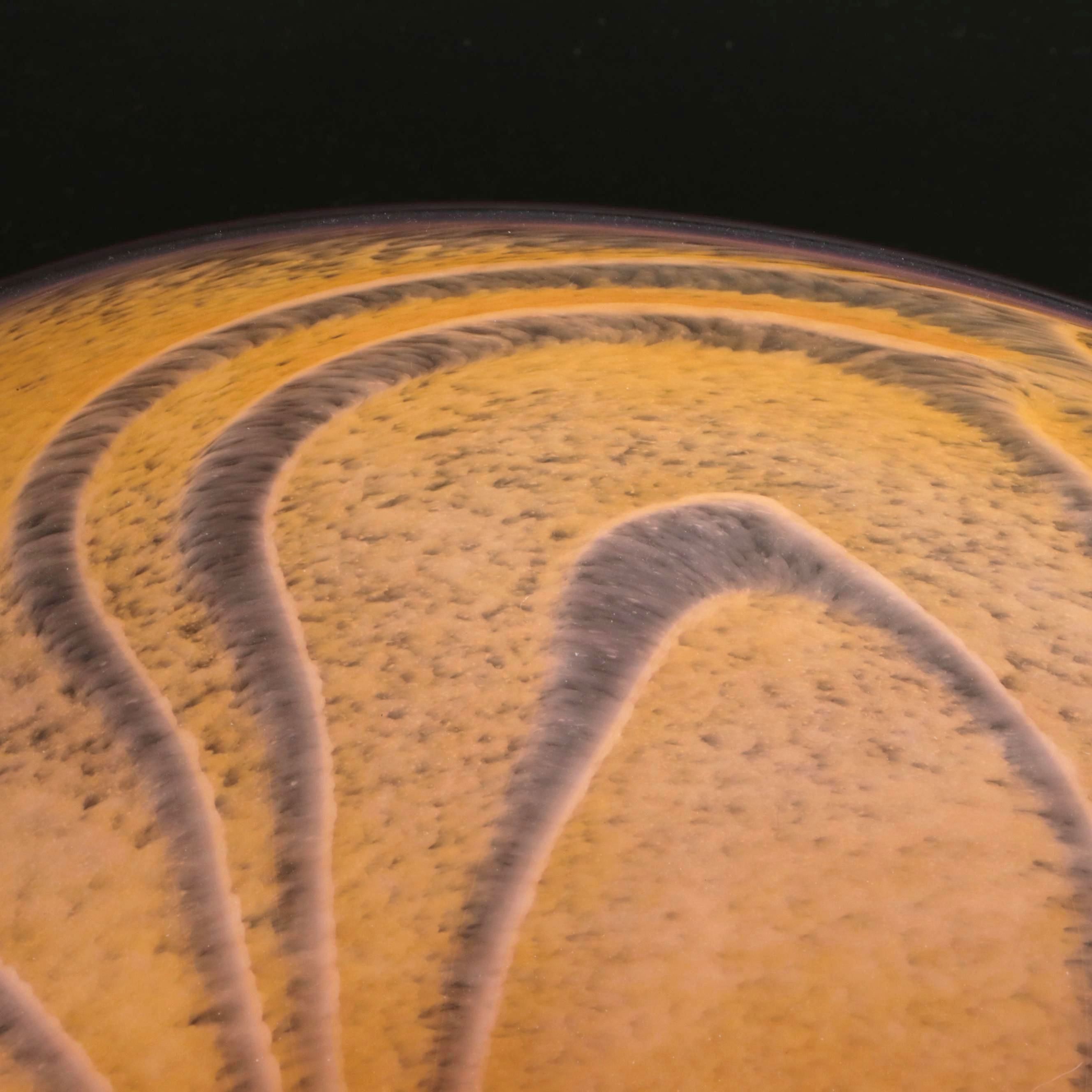 Artist Signed Yellow Studio Glass Centerpiece Bowl