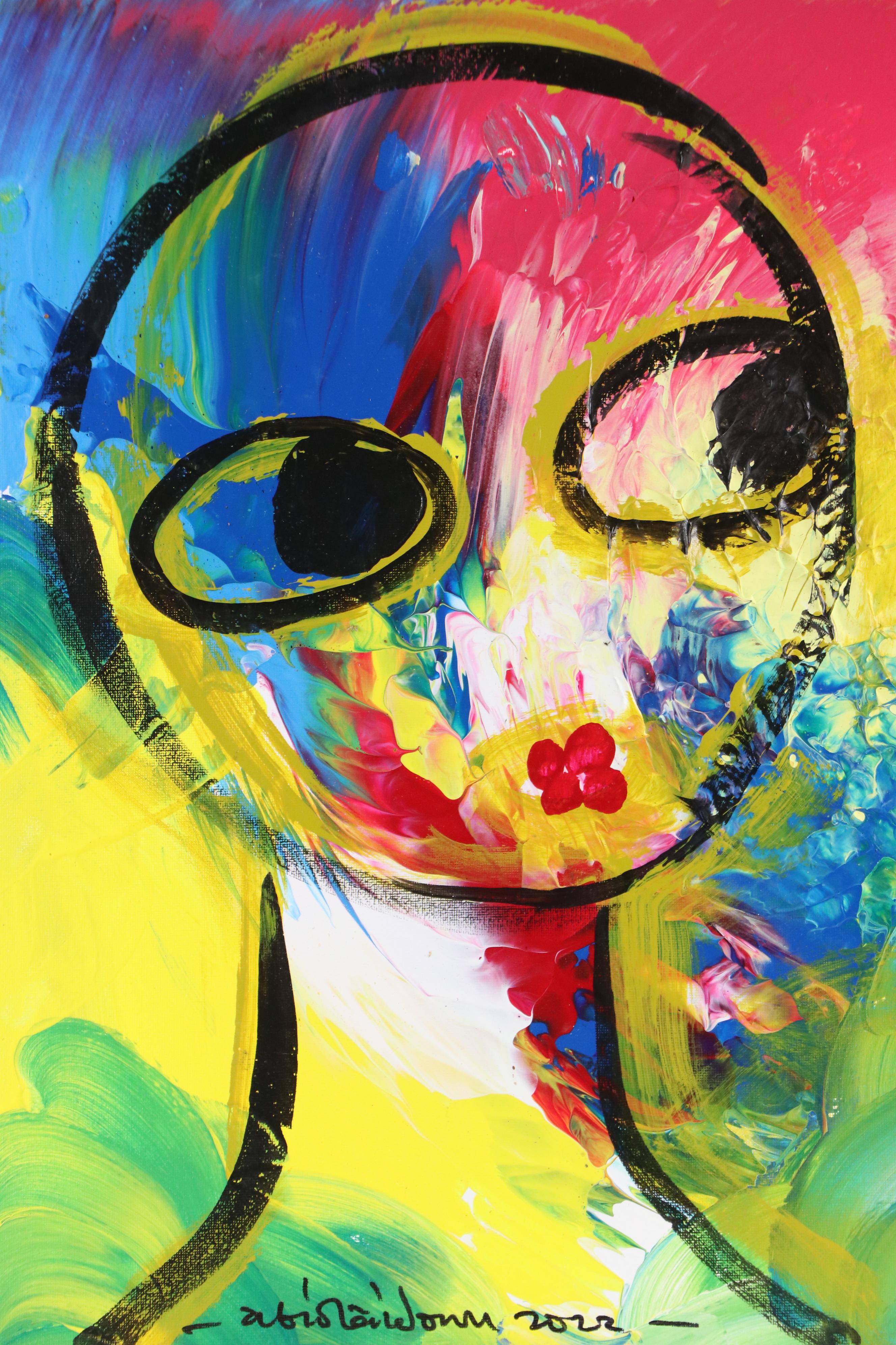 Abiola Idowu Stylized Mixed Media Portrait "My Beautiful Wife," 2022