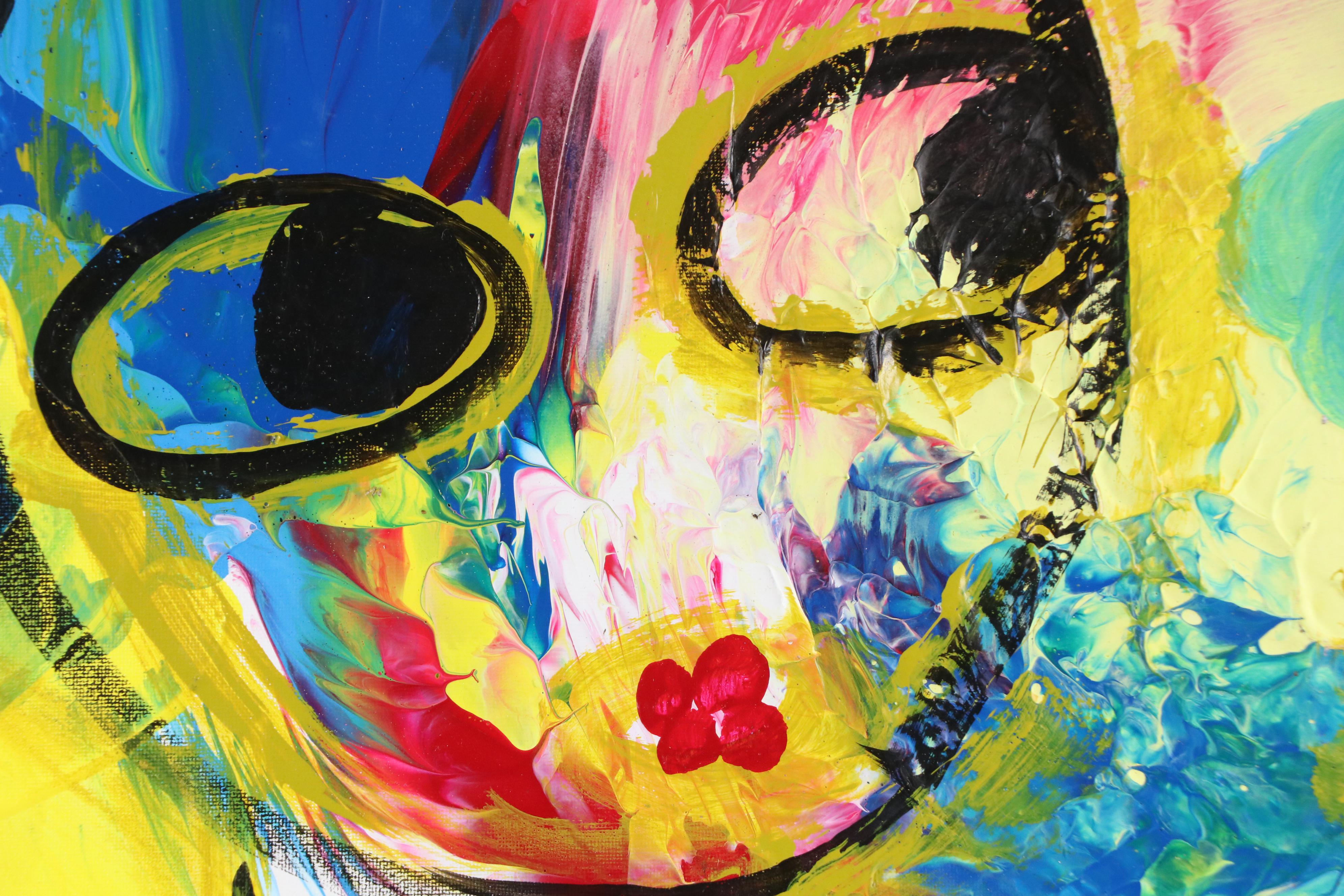 Abiola Idowu Stylized Mixed Media Portrait "My Beautiful Wife," 2022