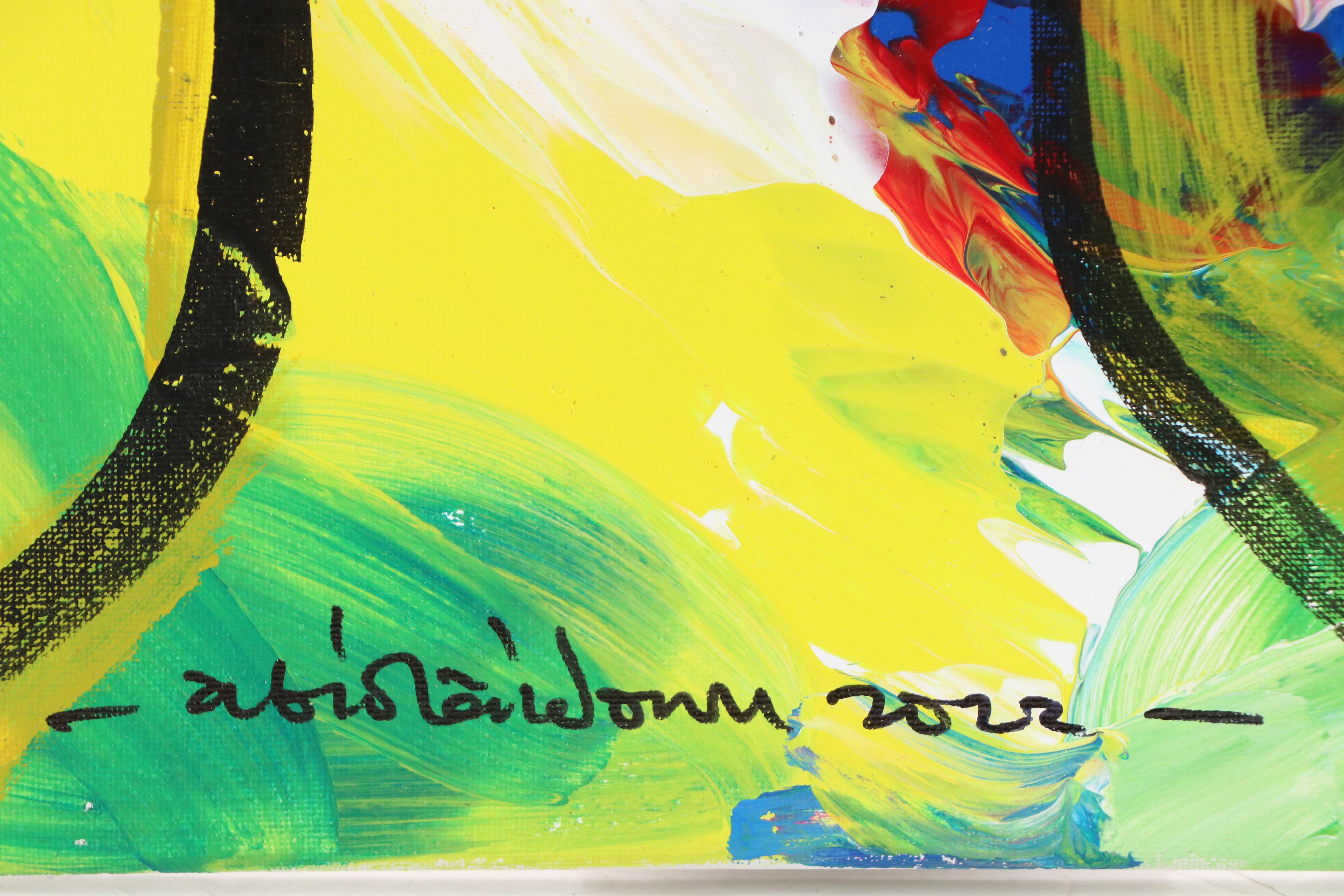 Abiola Idowu Stylized Mixed Media Portrait "My Beautiful Wife," 2022