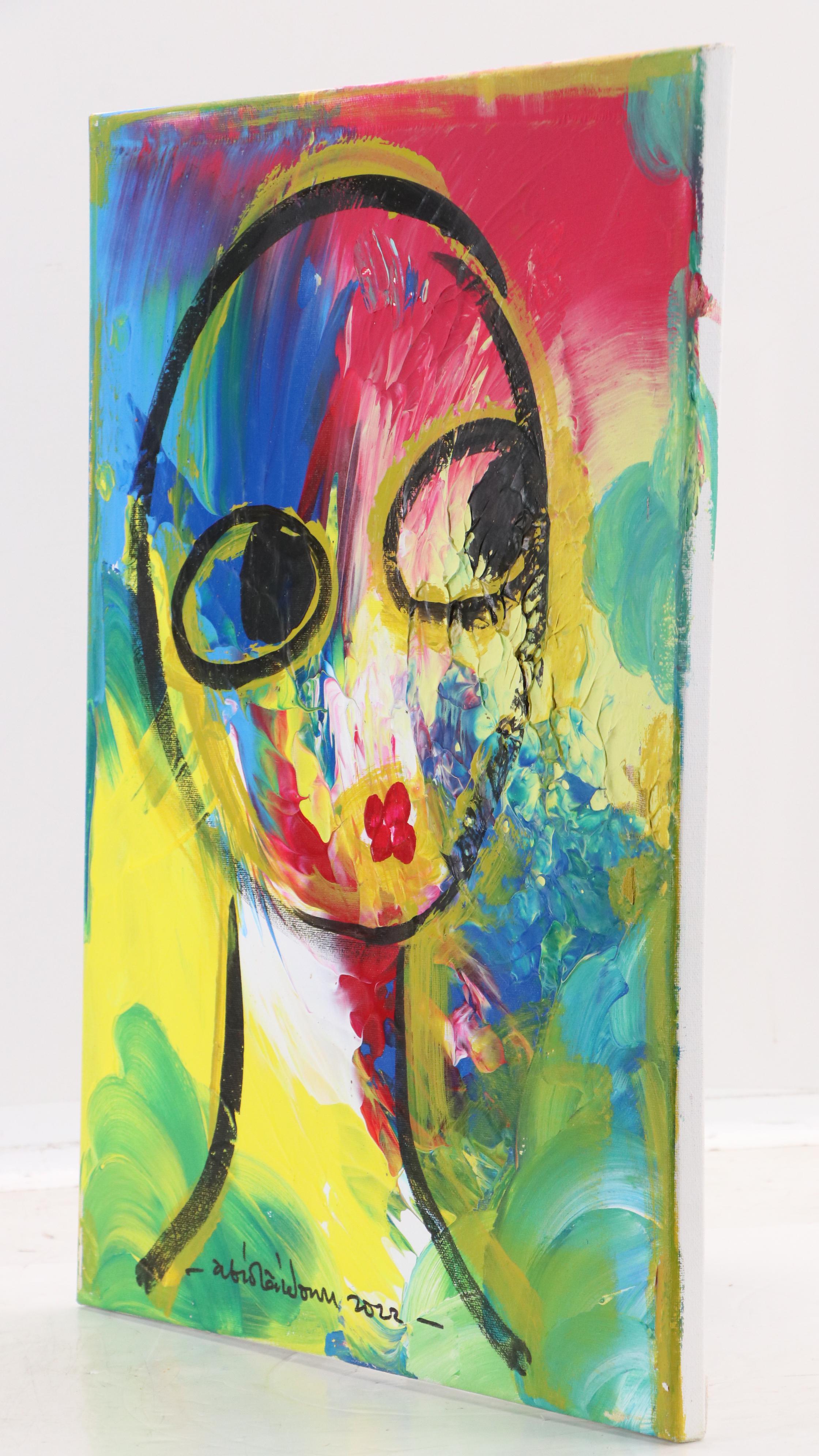 Abiola Idowu Stylized Mixed Media Portrait "My Beautiful Wife," 2022