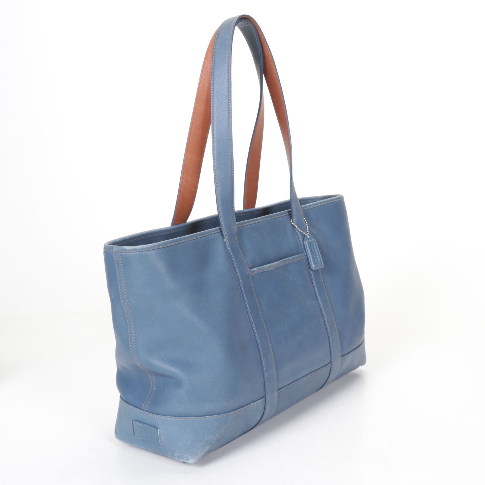 Coach Blue Leather Tote and Laptop Sleeve with Crossbody Bag and Consuela Clutch