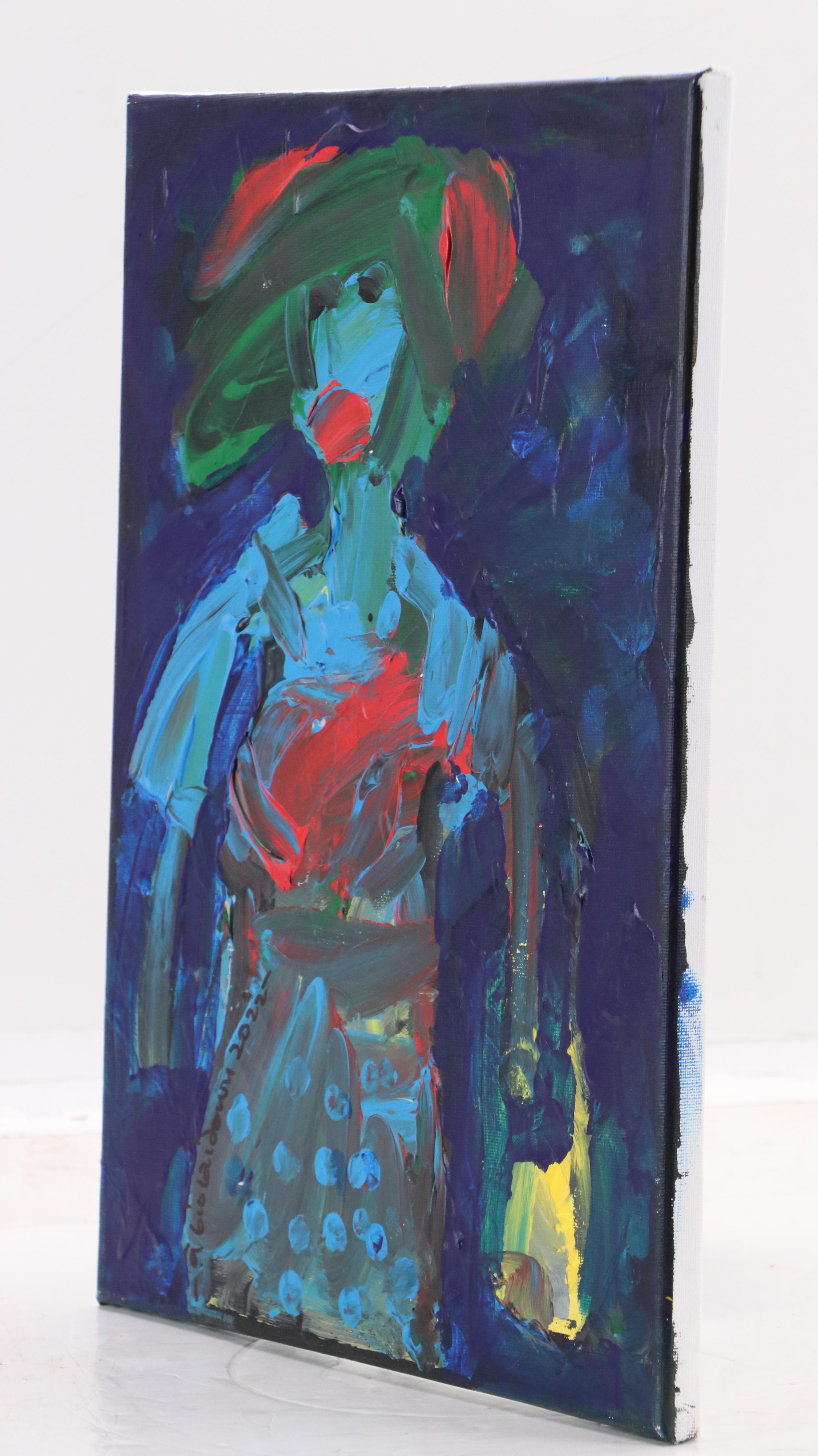 Abiola Idowu Stylized Acrylic Portrait "Beautiful Lady," 2022