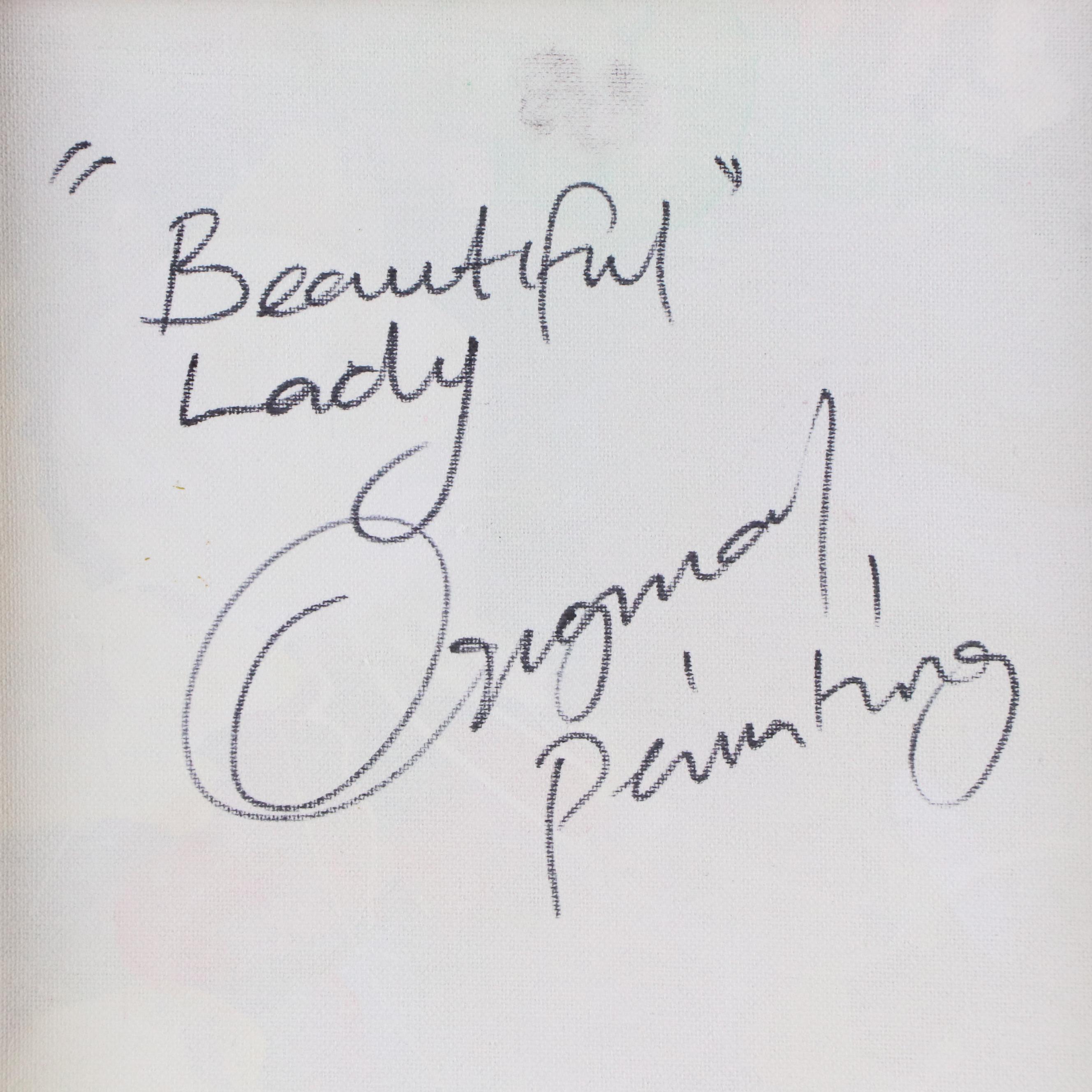 Abiola Idowu Stylized Acrylic Portrait "Beautiful Lady," 2022