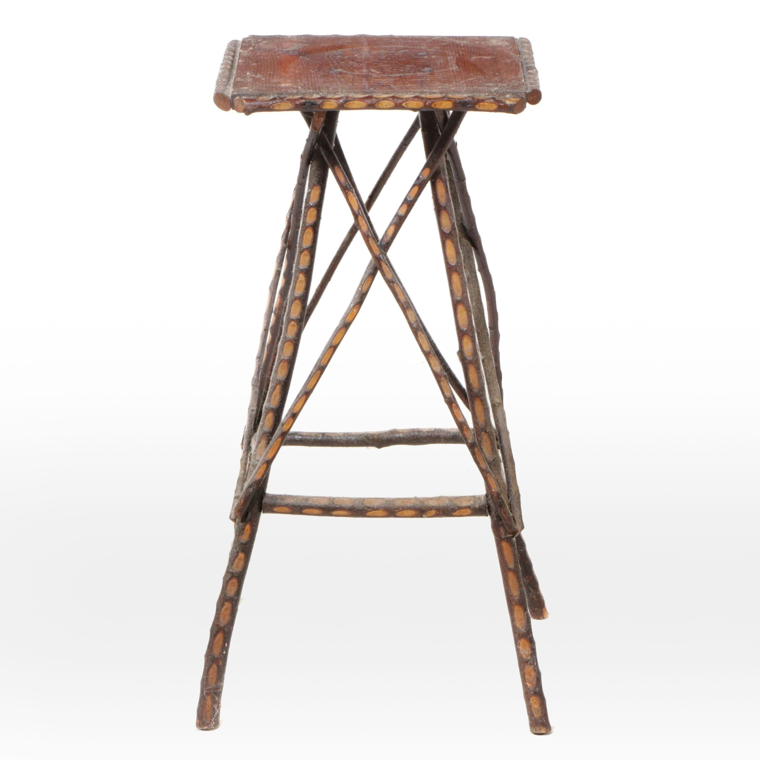 Robert Beaven Pine and Carved Twig Accent Table