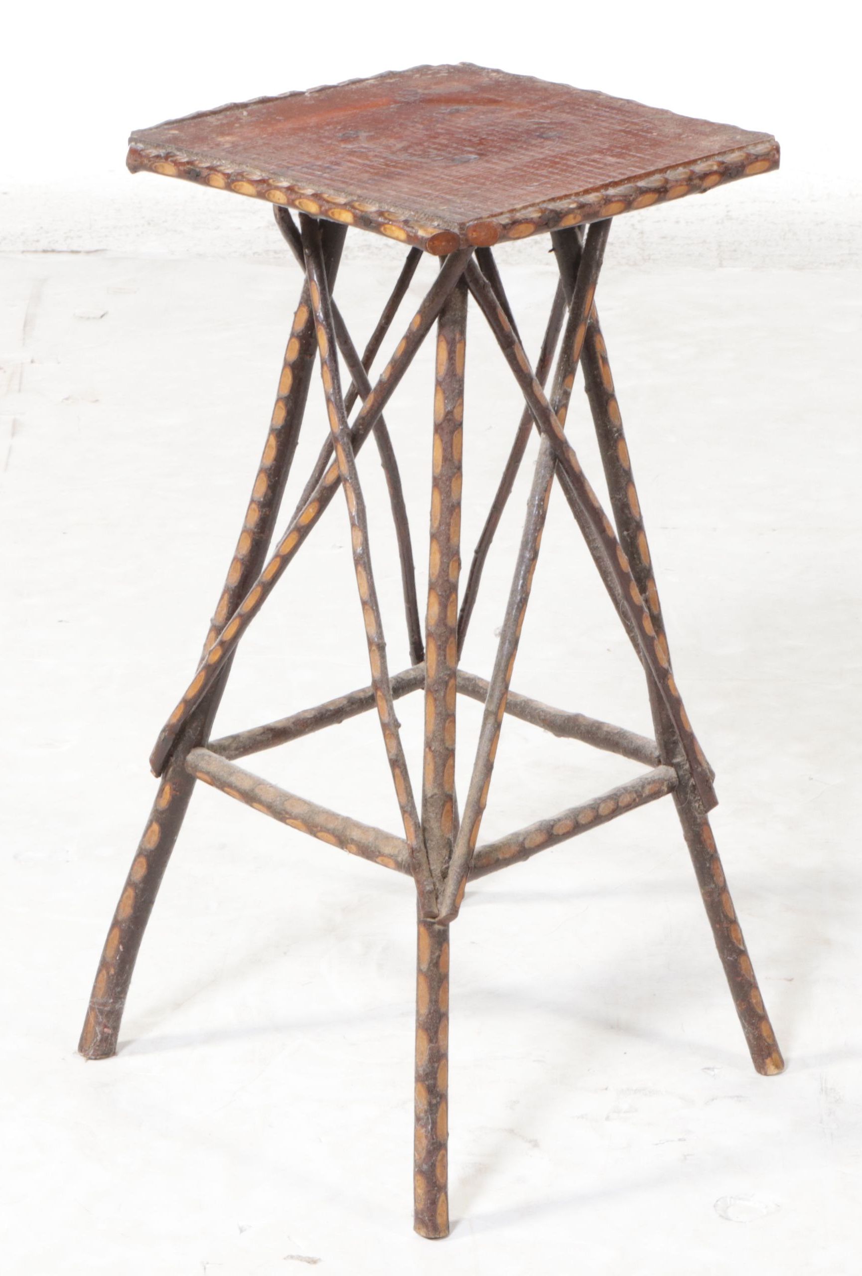 Robert Beaven Pine and Carved Twig Accent Table