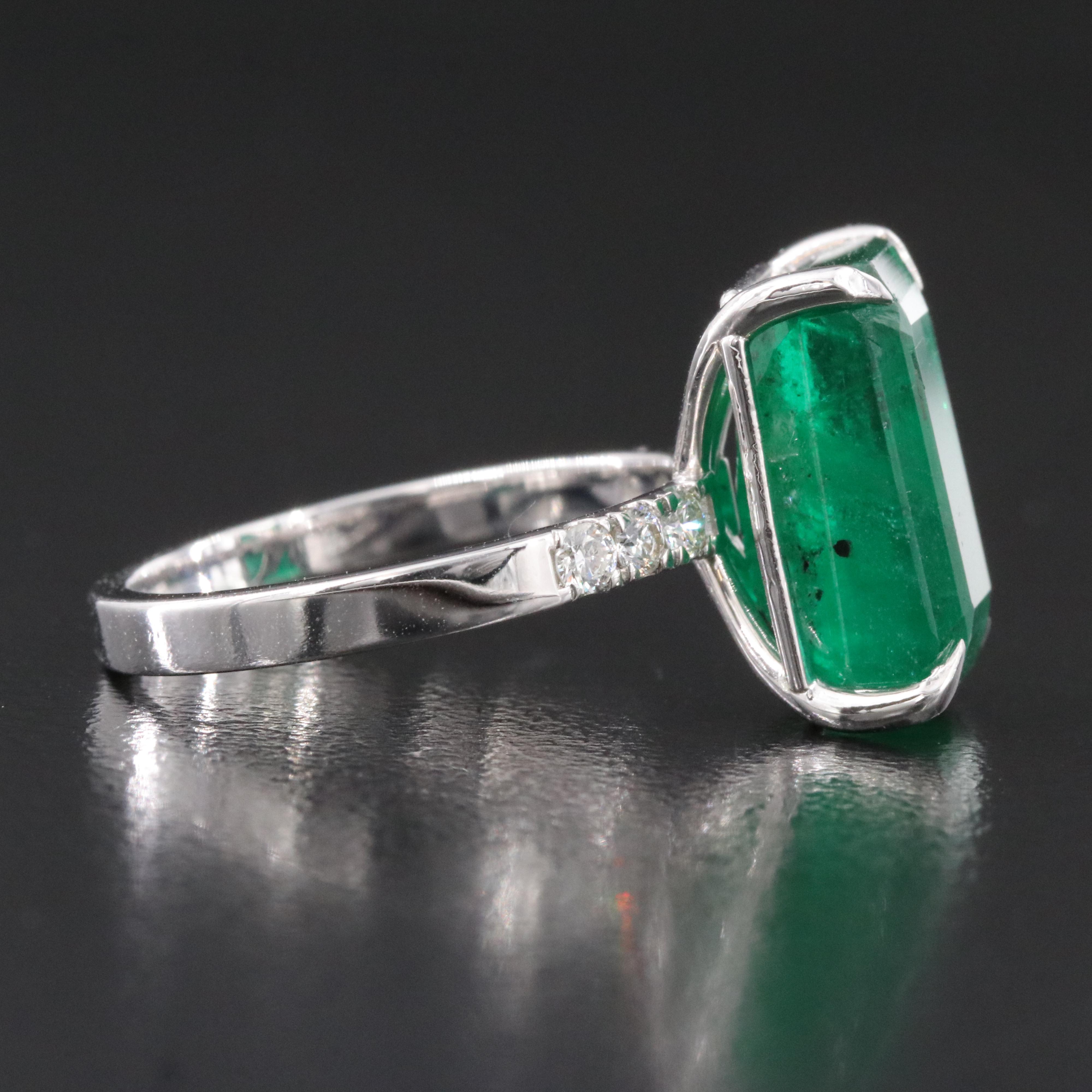 14K 6.87 CTW Emerald and Diamond Ring