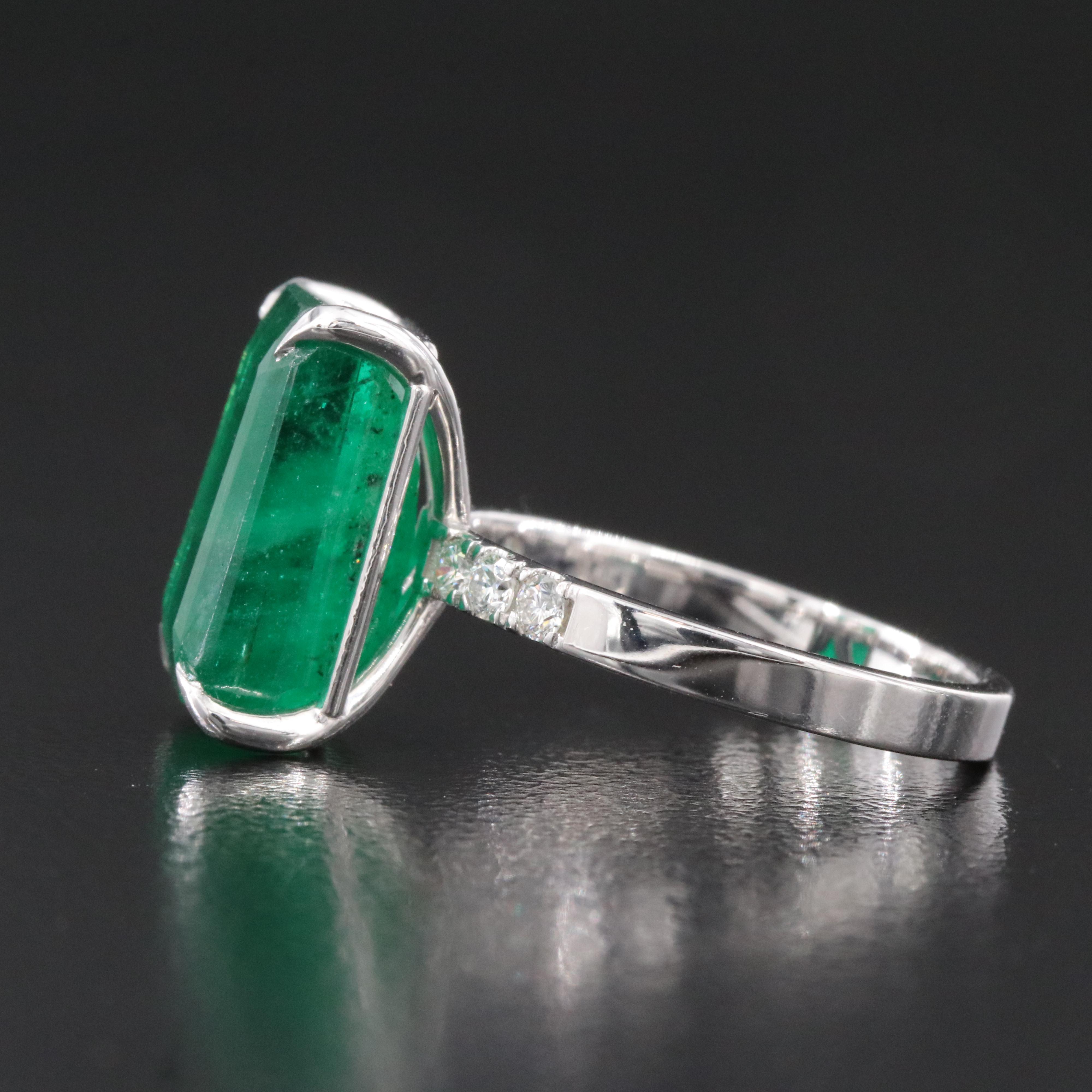 14K 6.87 CTW Emerald and Diamond Ring