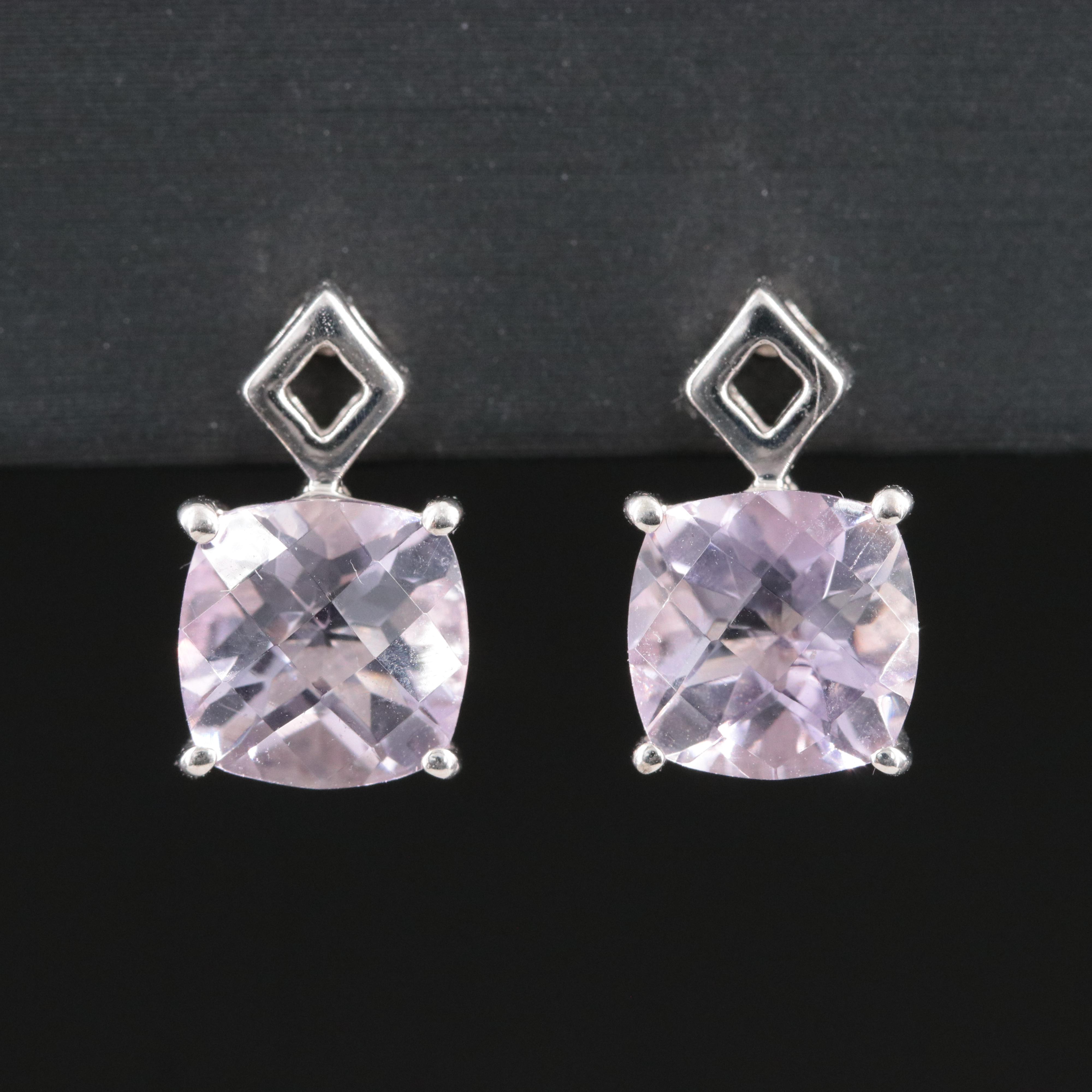 Sterling Amethyst Drop Earrings