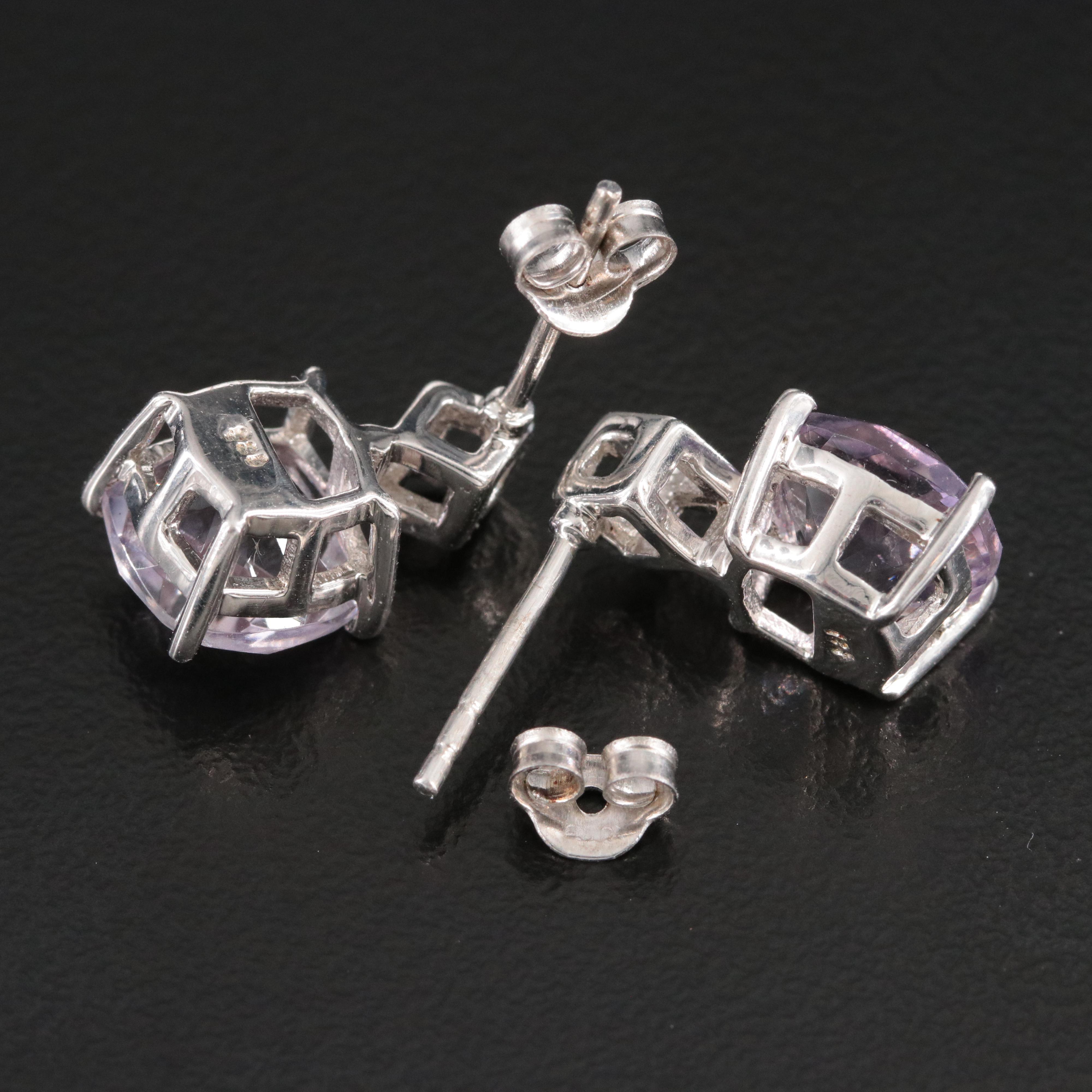 Sterling Amethyst Drop Earrings