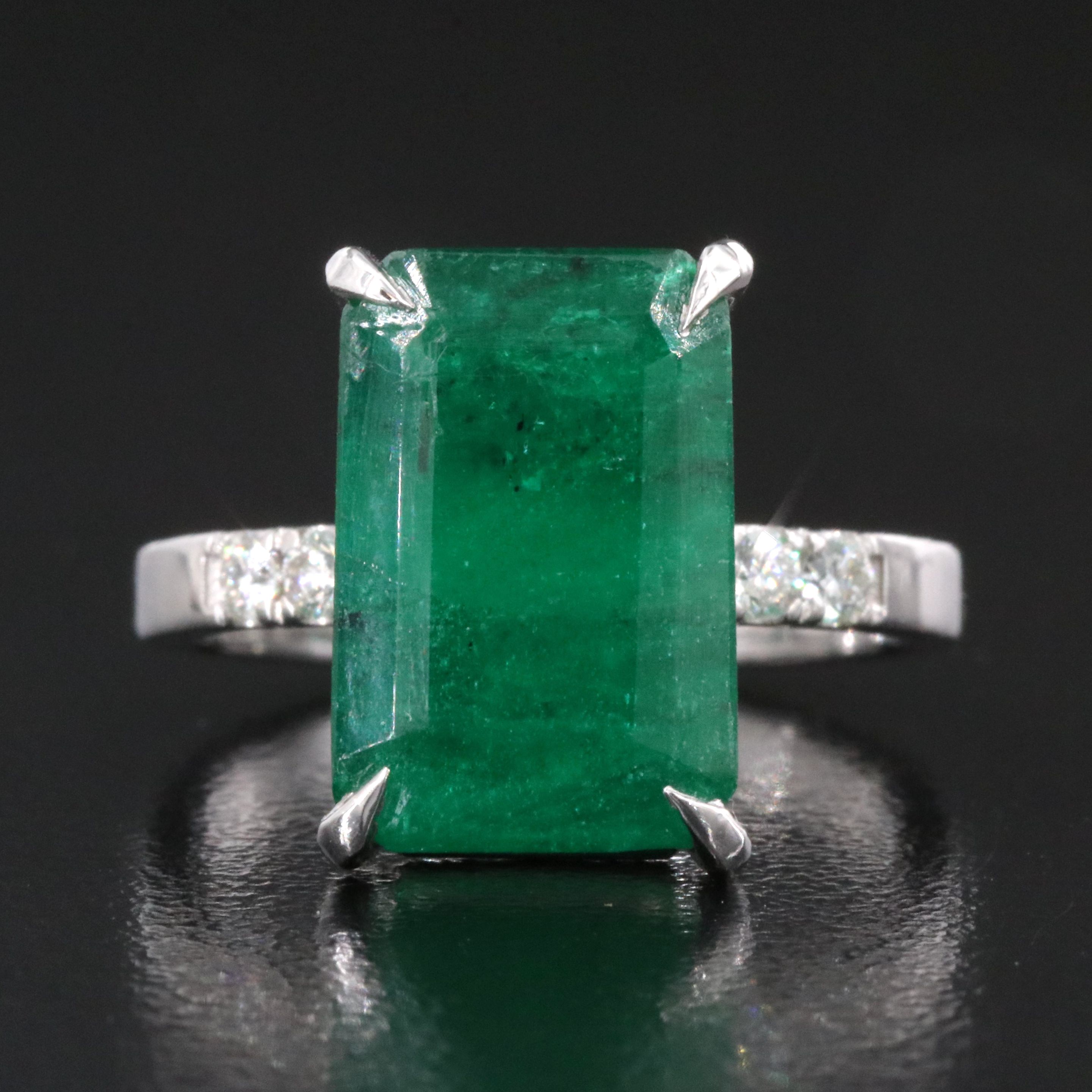 14K 6.87 CTW Emerald and Diamond Ring