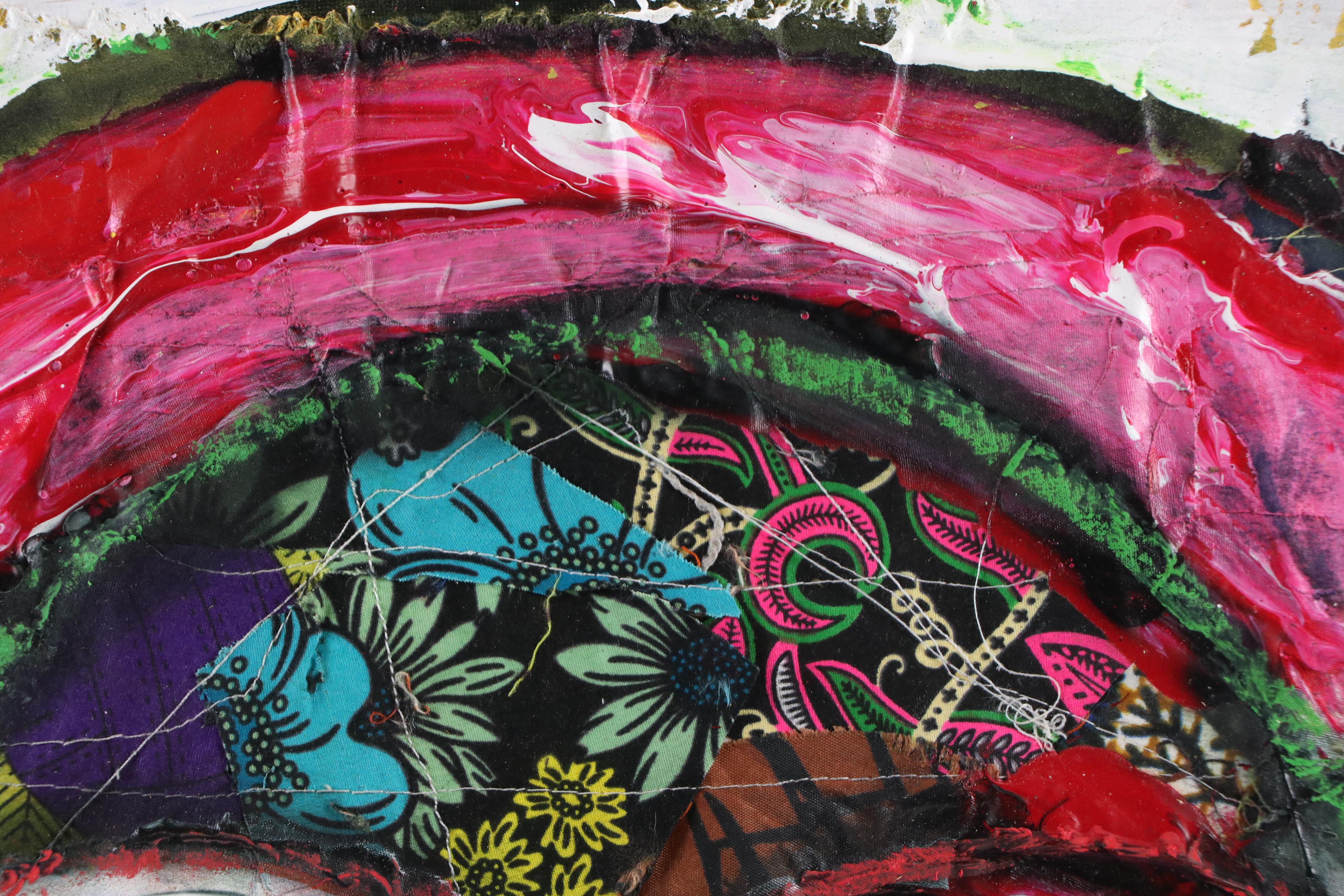 Abiola Idowu Stylized Mixed Media Portrait "Pretty Woman," 2023