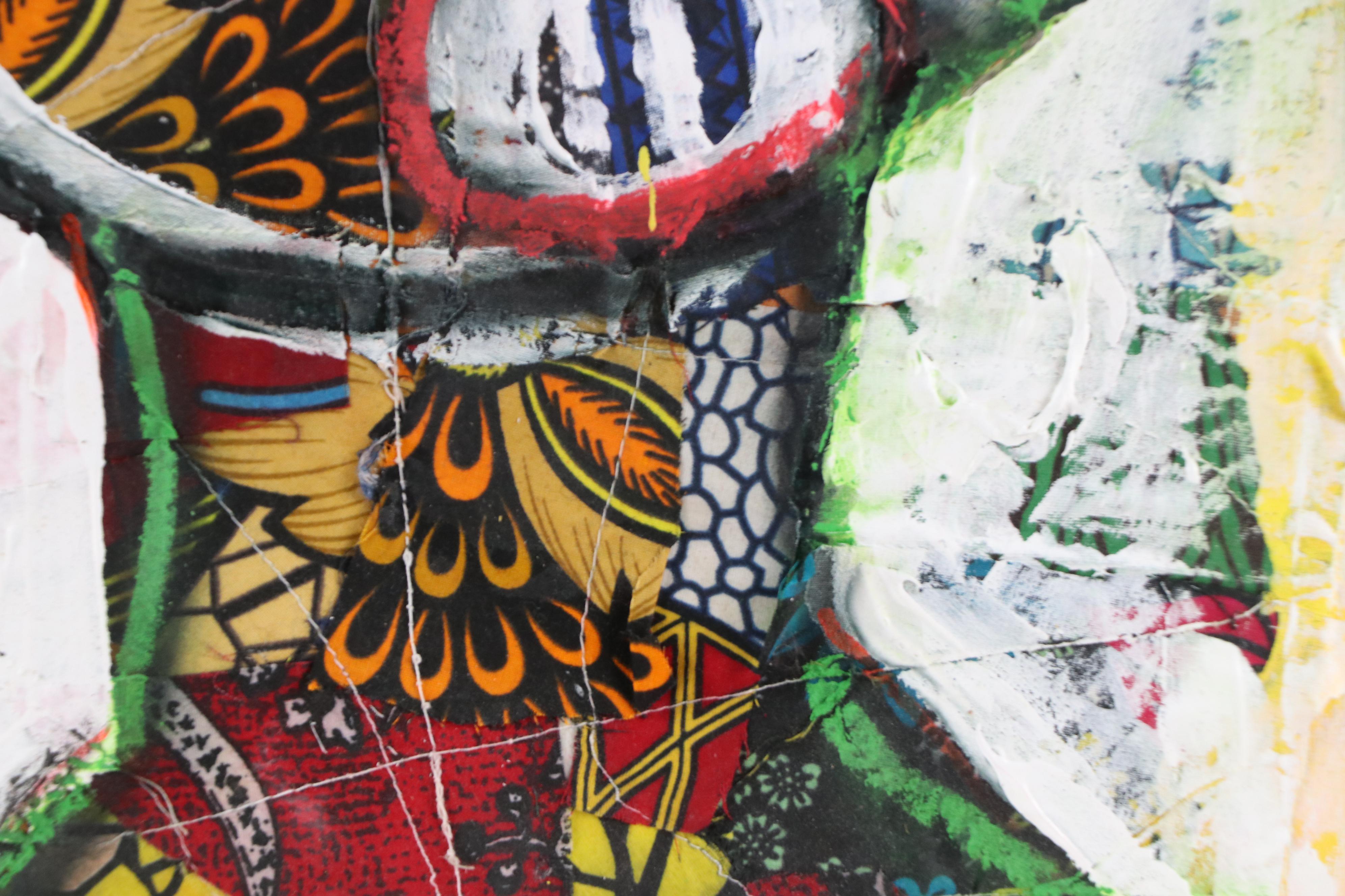 Abiola Idowu Stylized Mixed Media Portrait "Pretty Woman," 2023