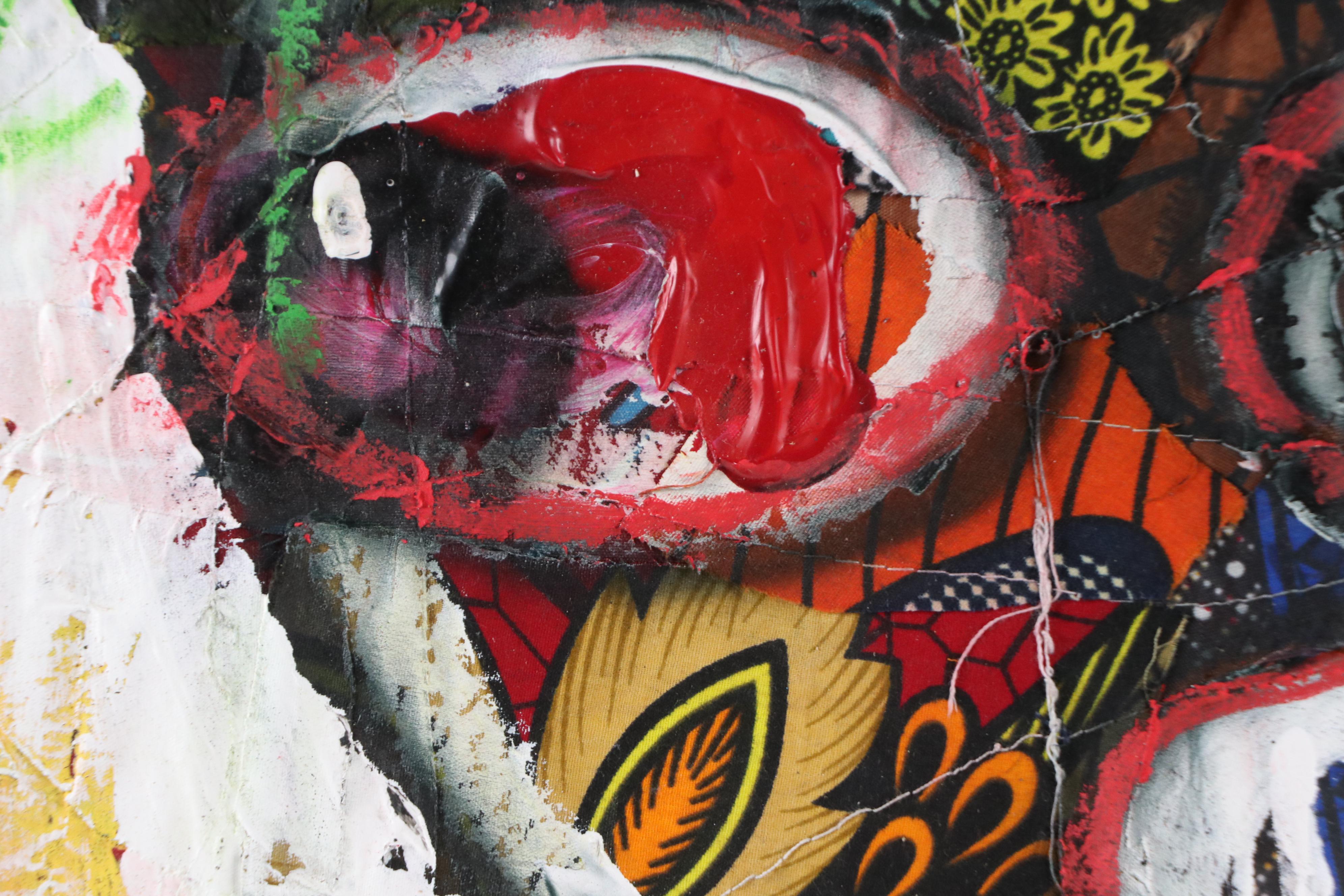 Abiola Idowu Stylized Mixed Media Portrait "Pretty Woman," 2023