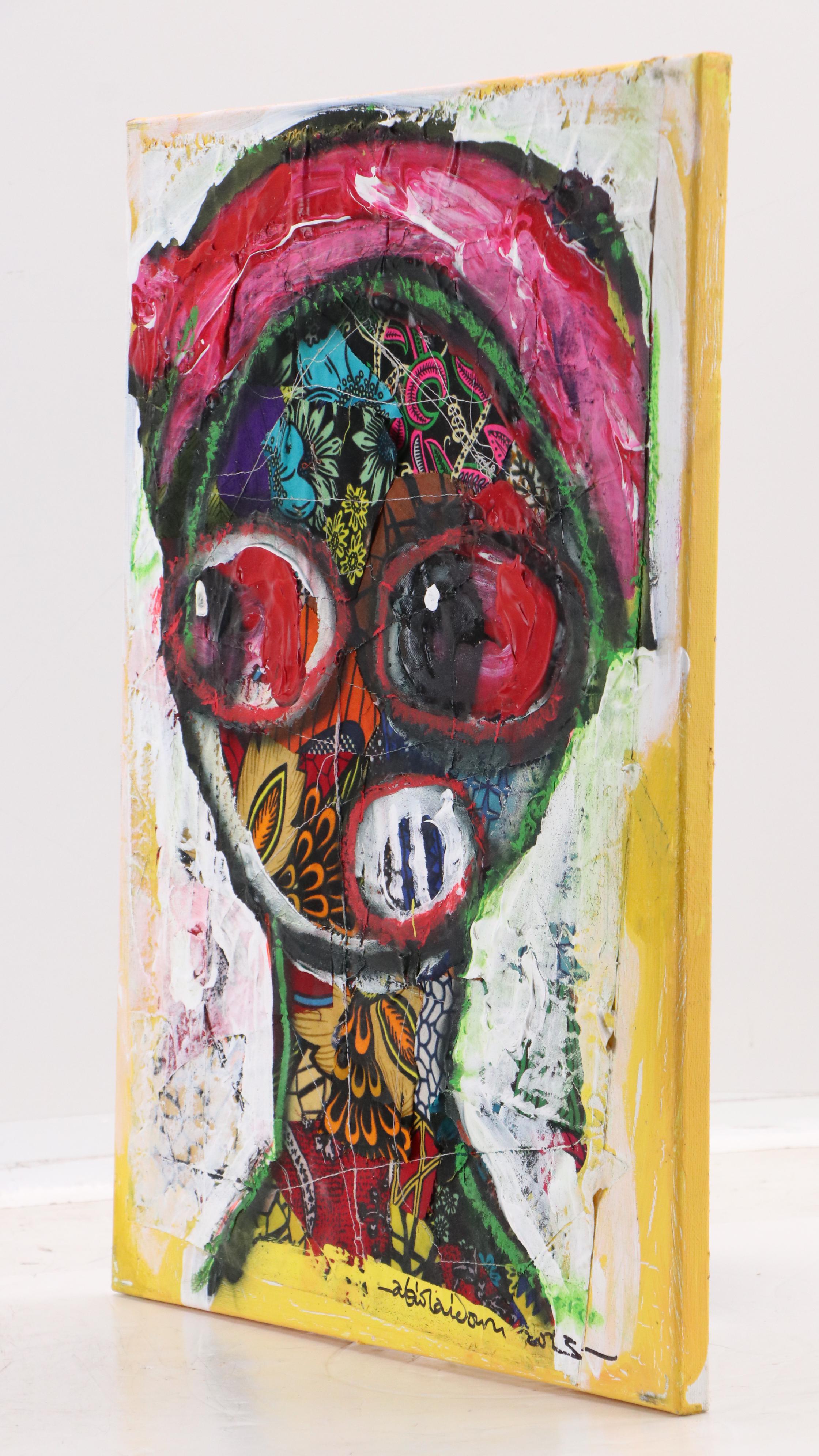 Abiola Idowu Stylized Mixed Media Portrait "Pretty Woman," 2023