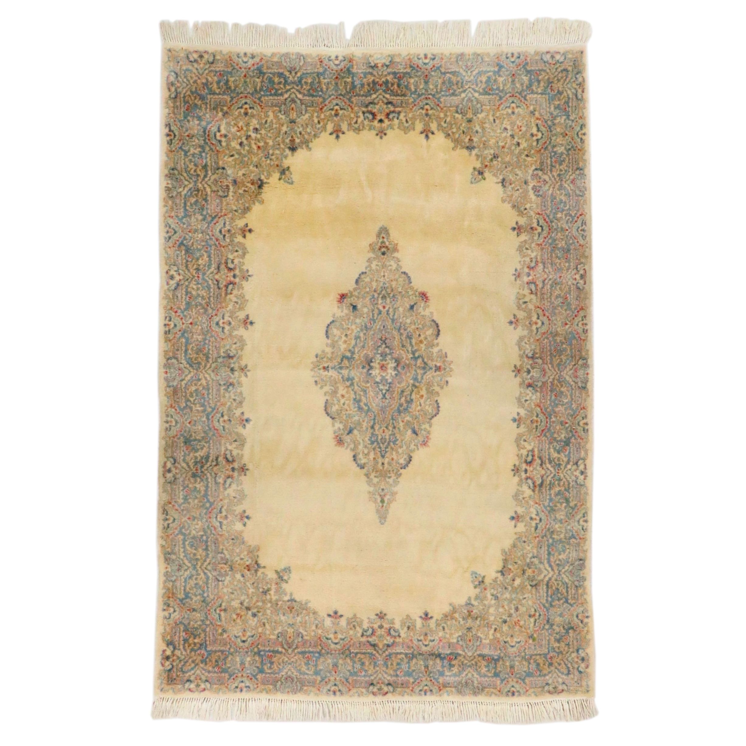 5'11 x 9'4 Hand-Knotted Persian Kerman Area Rug