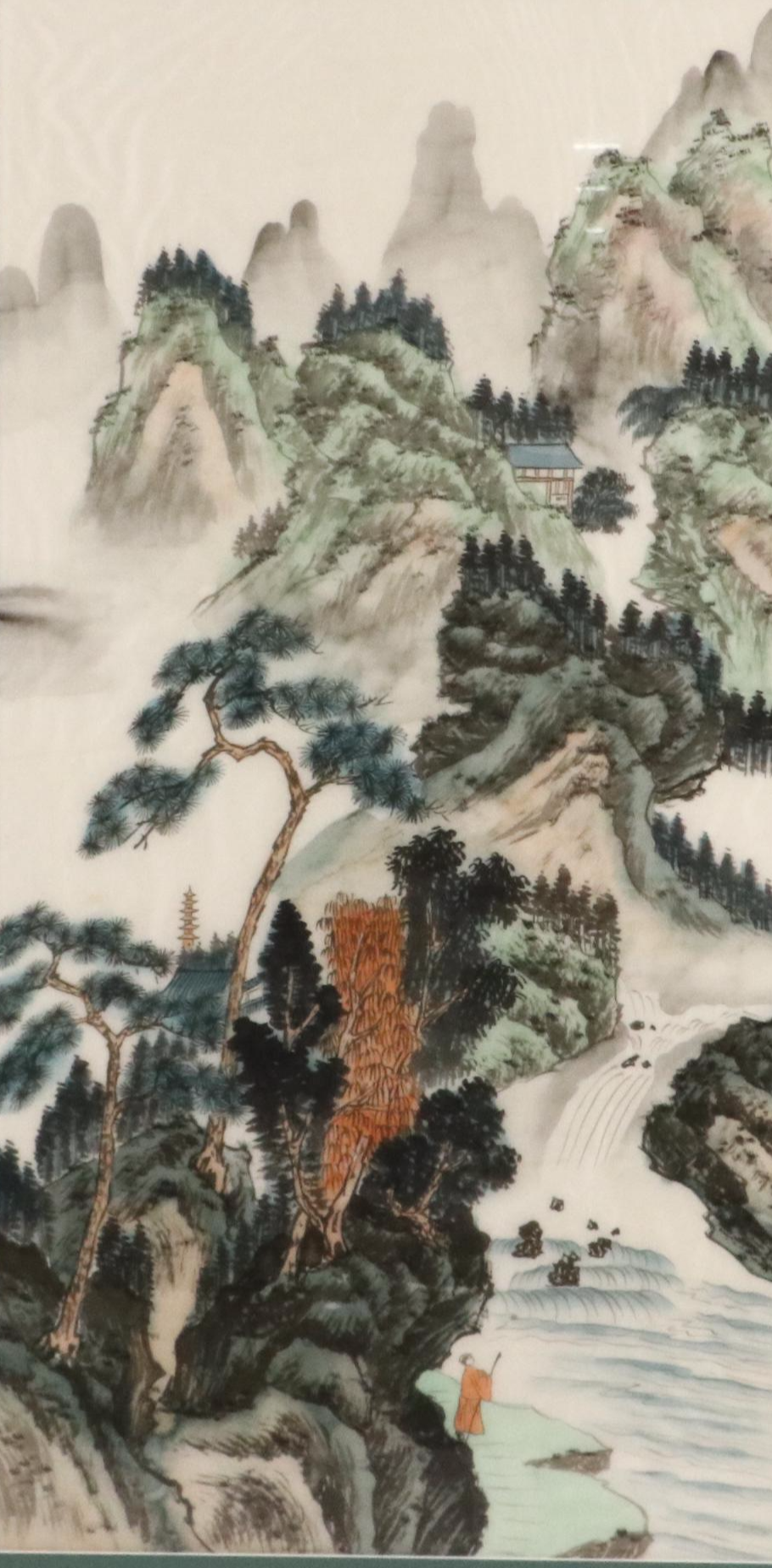 Chinese School Gouache Painting of Mountainous Landscape