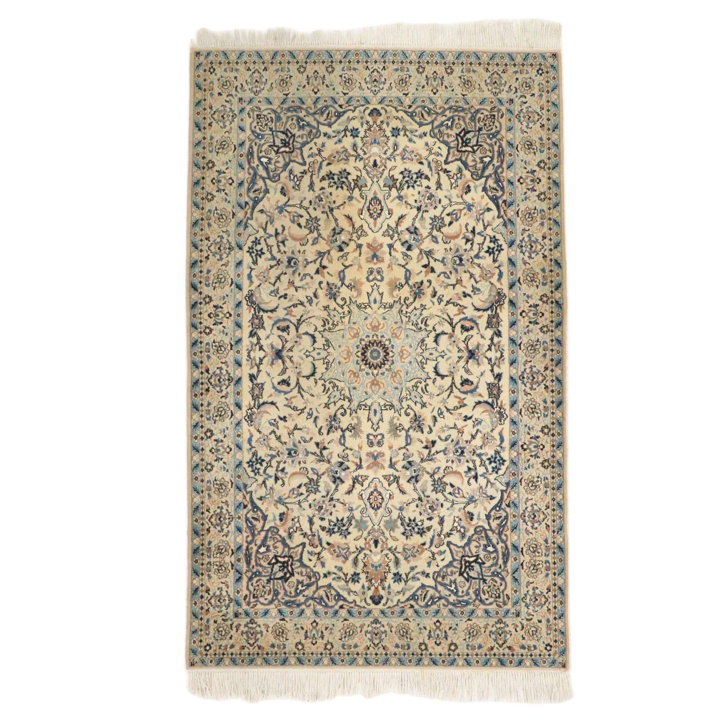 4'9 x 8'4 Hand-Knotted Persian Nain Area Rug