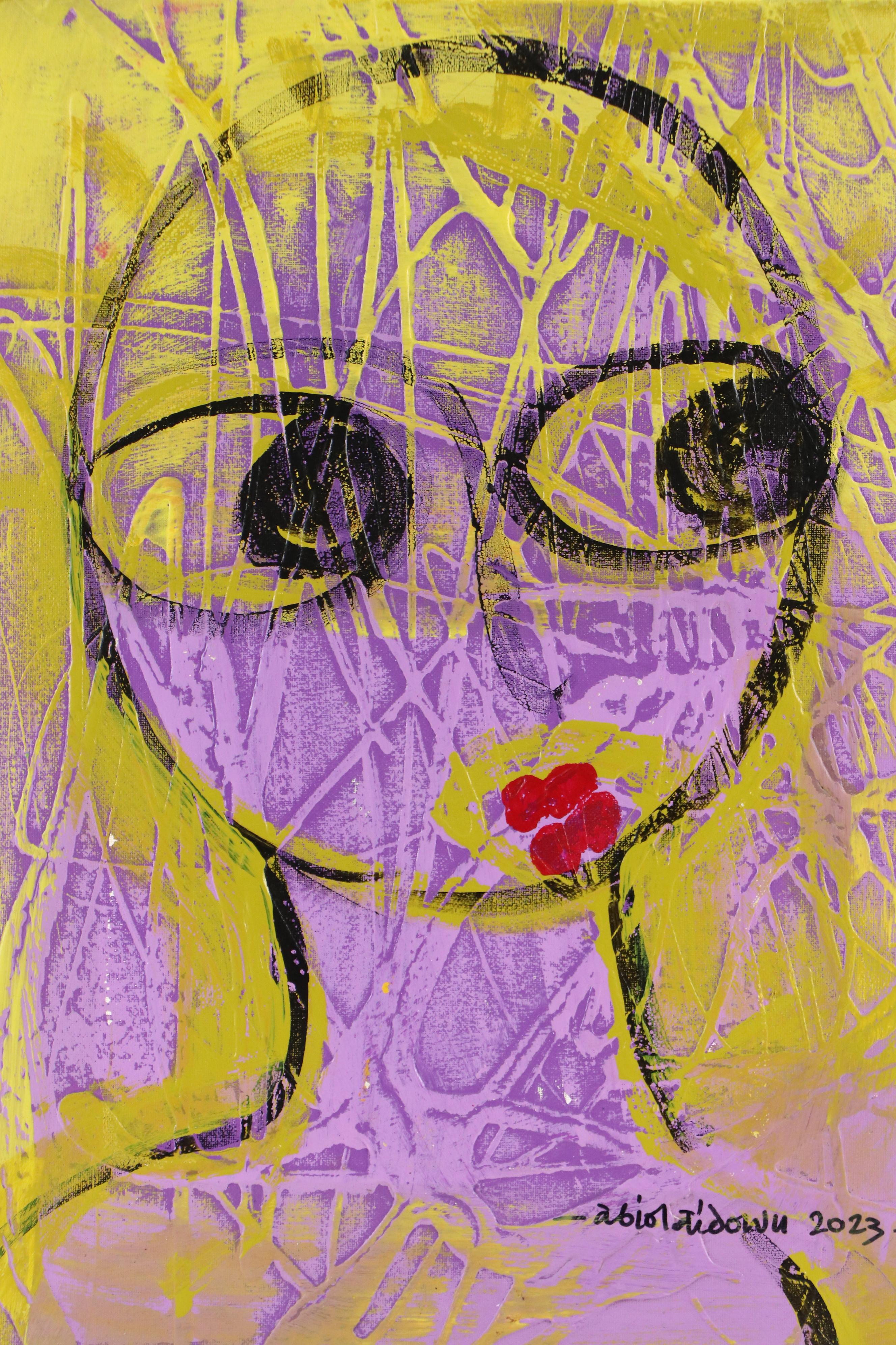 Abiola Idowu Stylized Mixed Media Portrait "Friendship," 2023