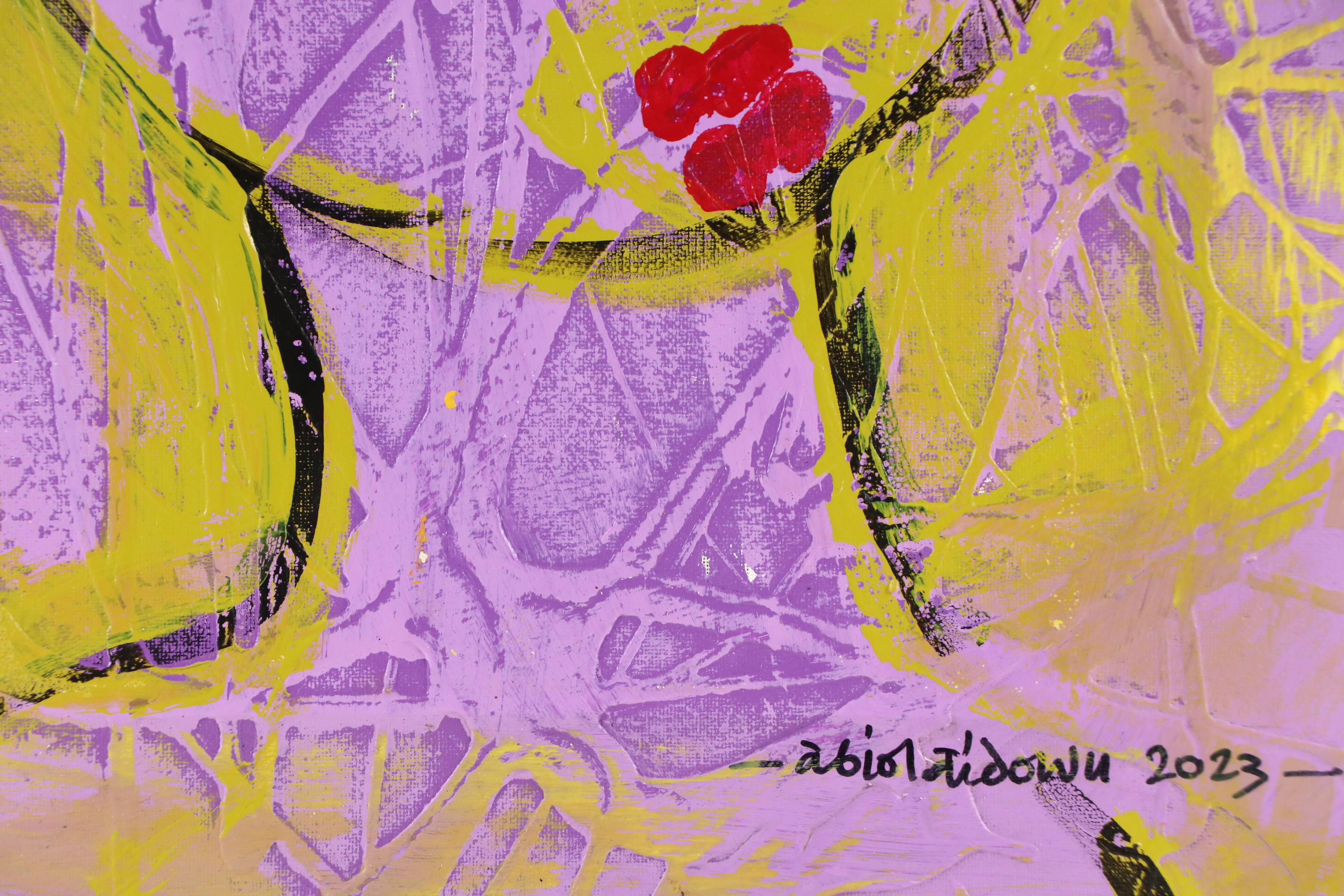 Abiola Idowu Stylized Mixed Media Portrait "Friendship," 2023