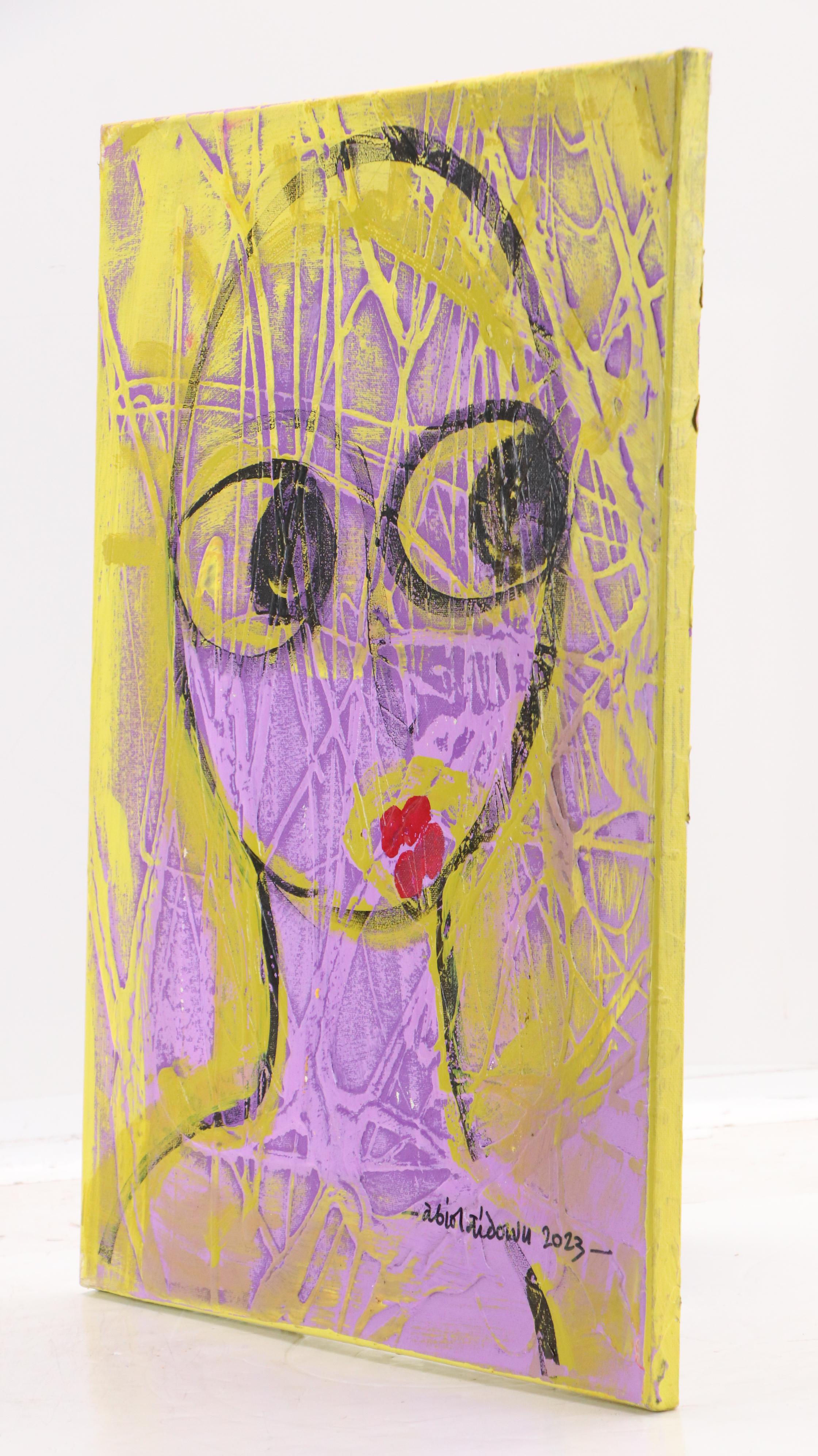 Abiola Idowu Stylized Mixed Media Portrait "Friendship," 2023