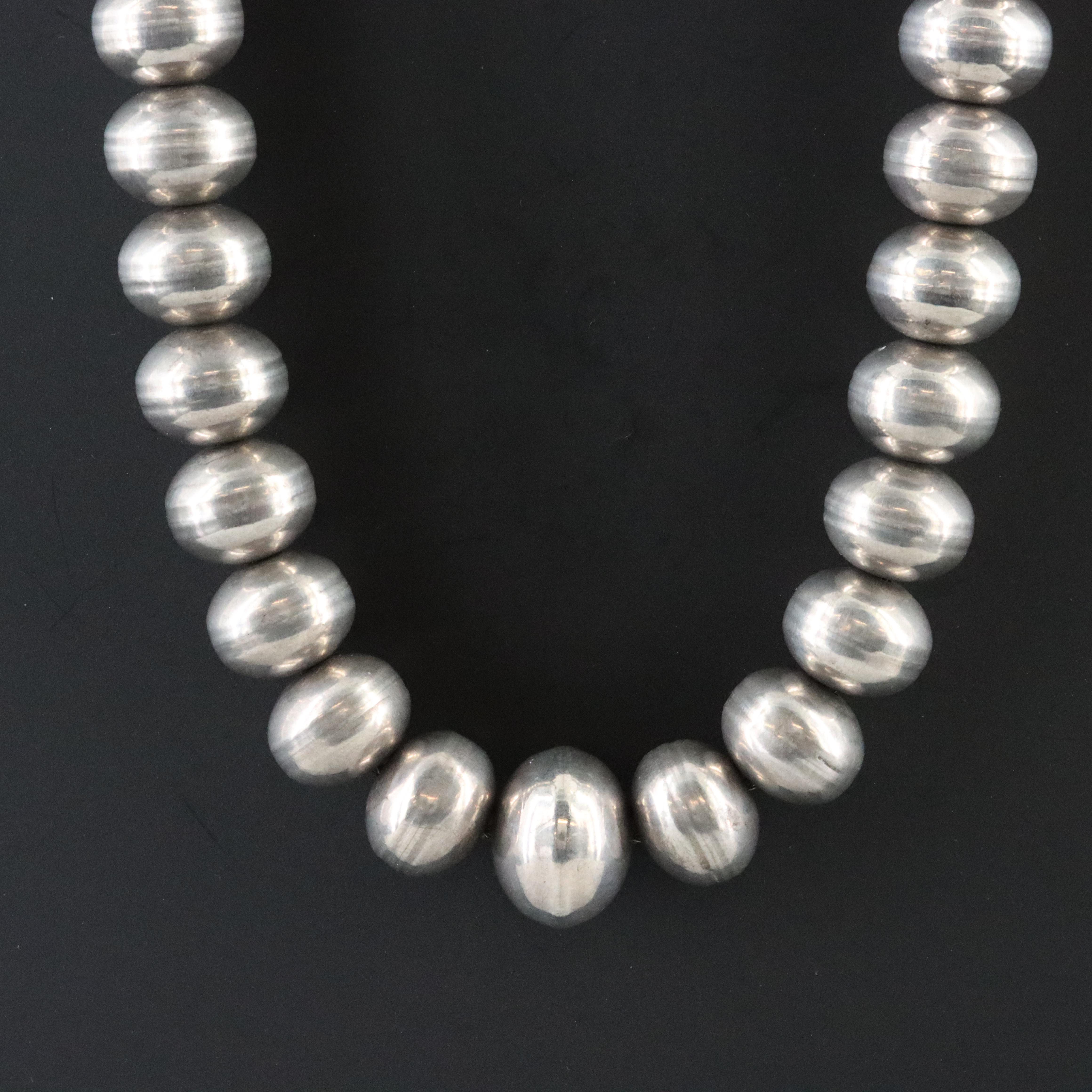Southwestern Sterling Graduated Bead Necklace