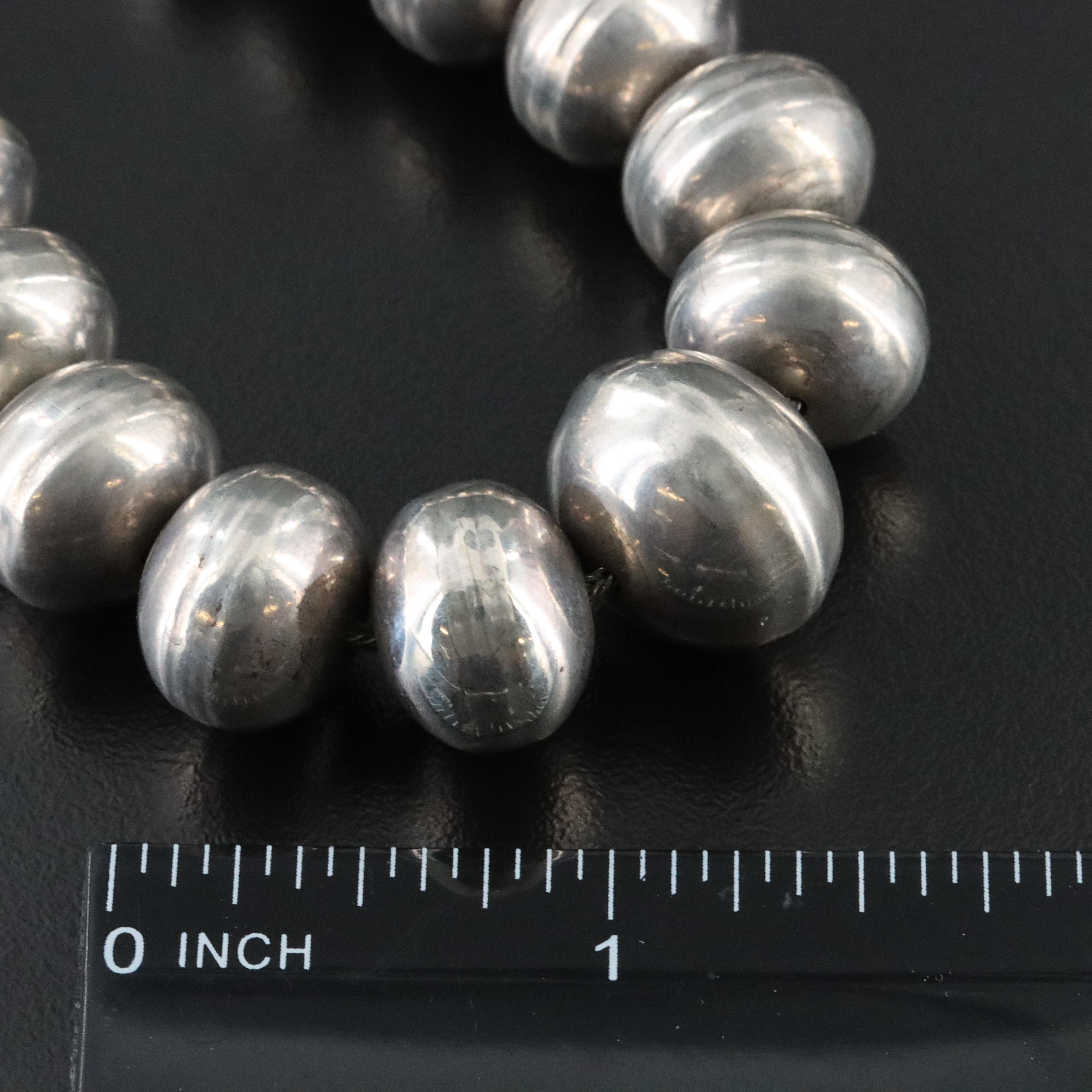 Southwestern Sterling Graduated Bead Necklace