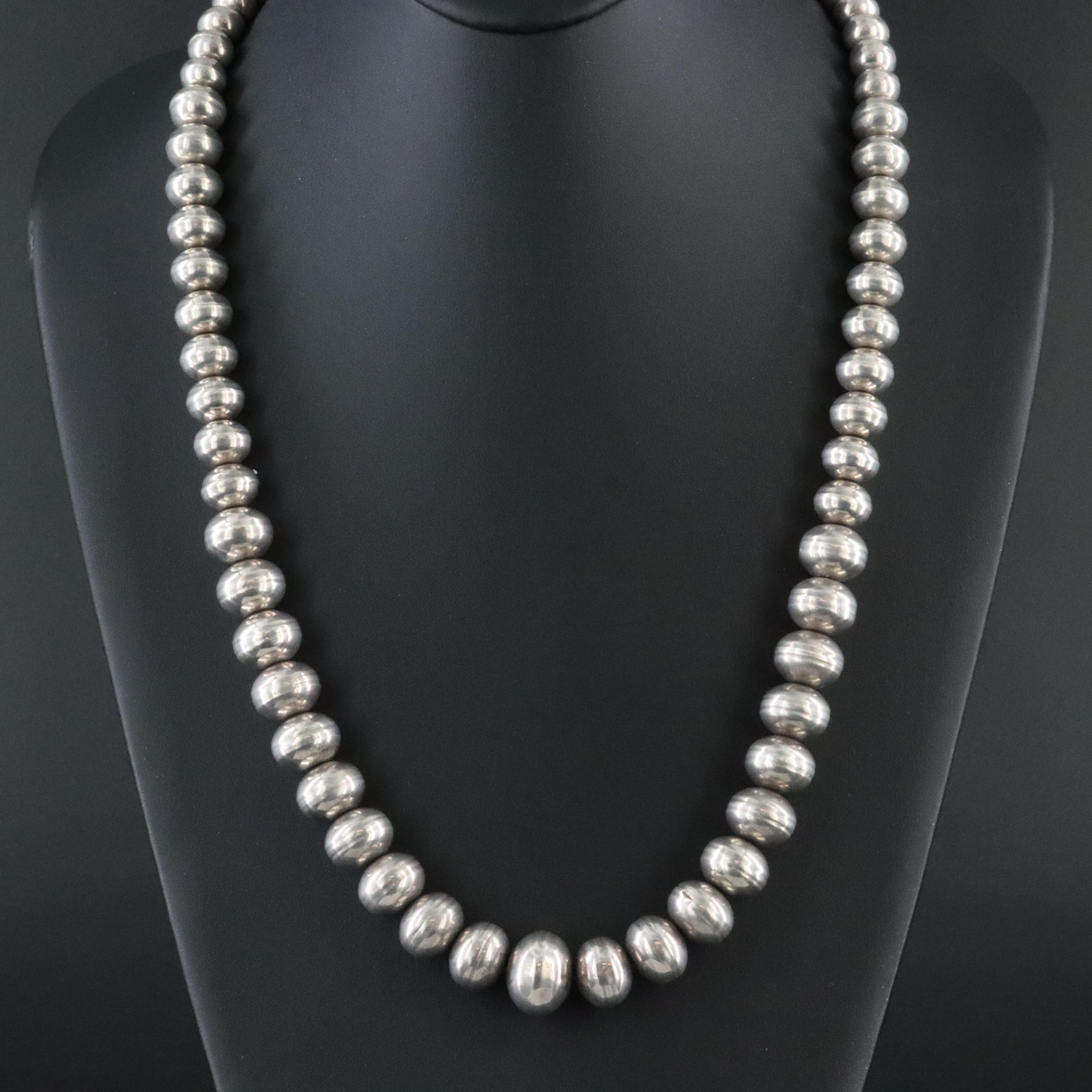 Southwestern Sterling Graduated Bead Necklace