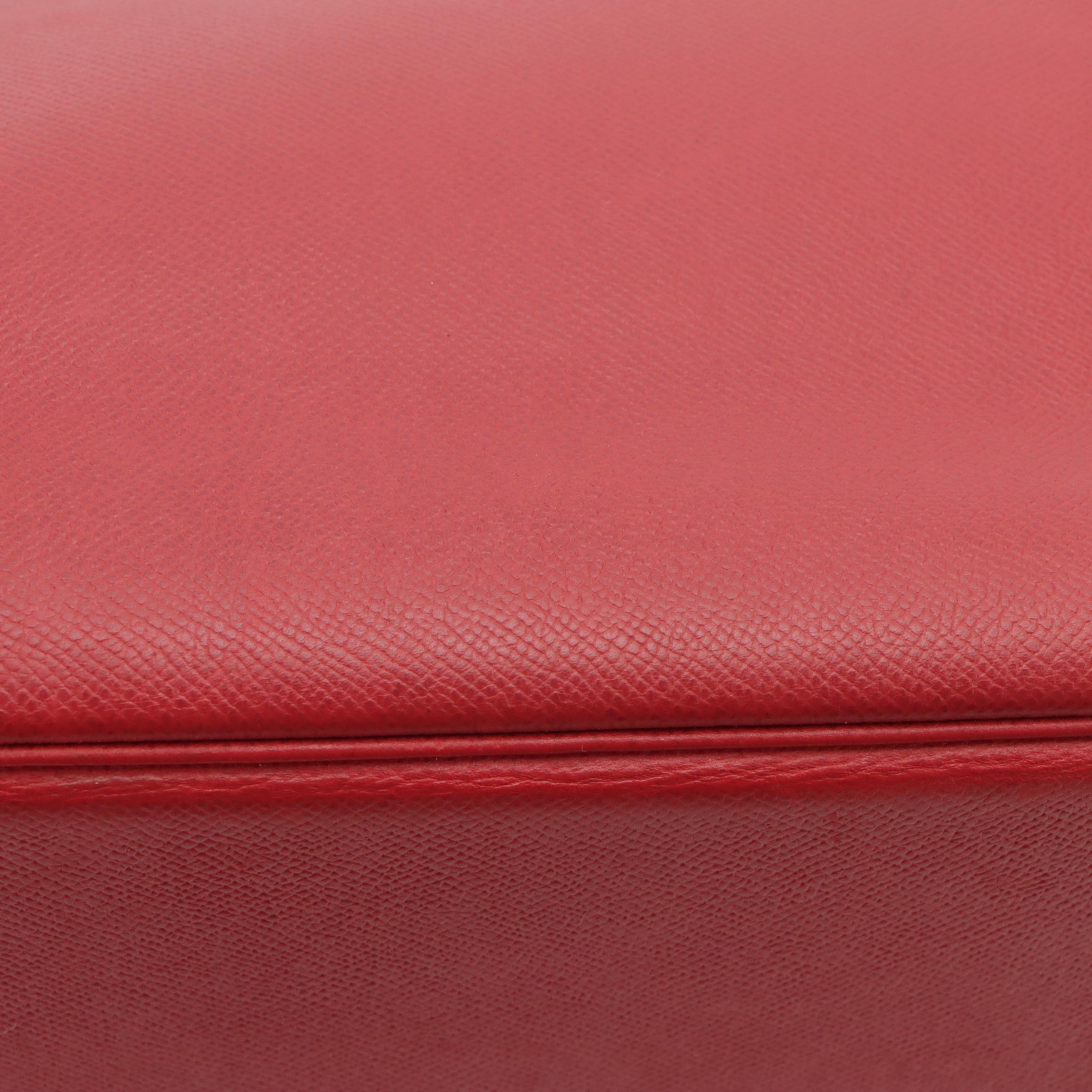 Hermès Birkin 40 GHW Satchel in Red Veau Grain Lisse Leather