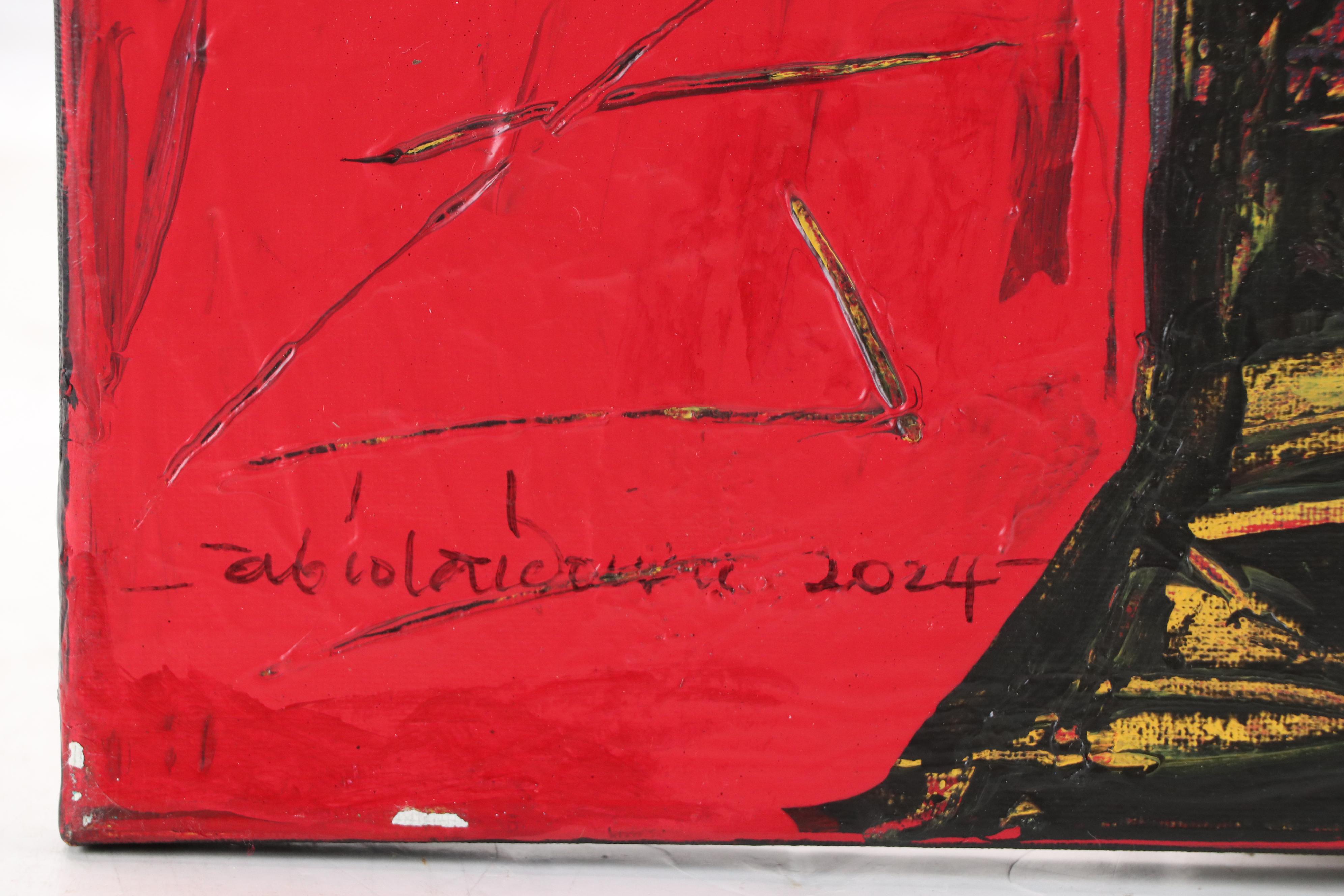 Abiola Idowu Stylized Acrylic Portrait "Rejoice," 2024