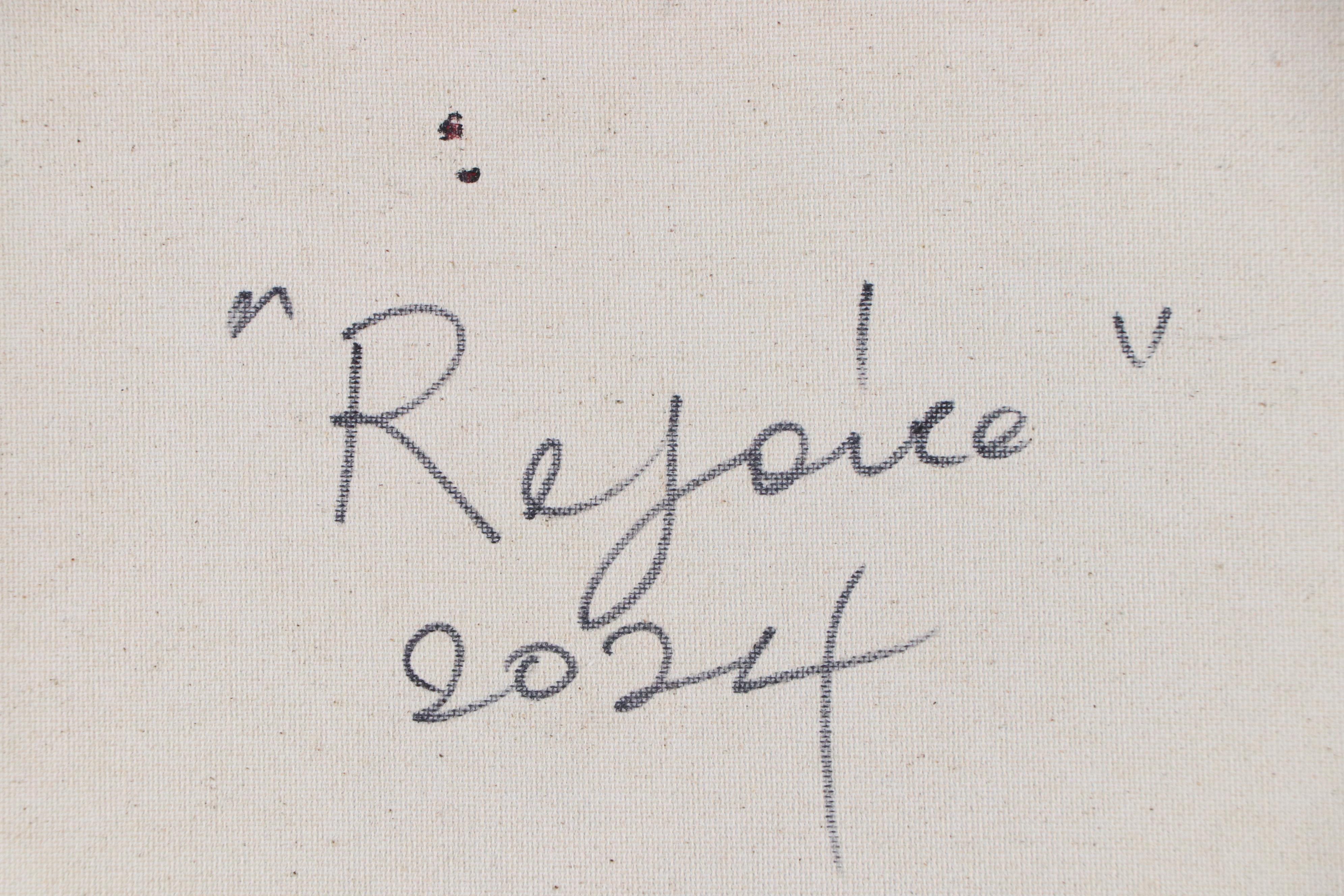 Abiola Idowu Stylized Acrylic Portrait "Rejoice," 2024