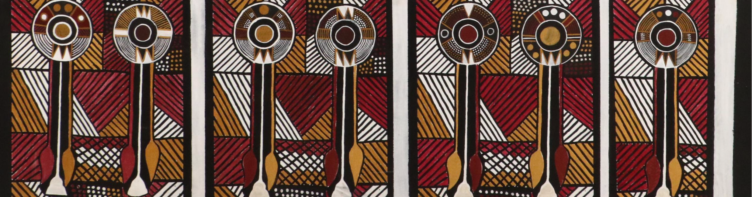 Aboriginal Style Acrylic Painting with Geometric Motifs