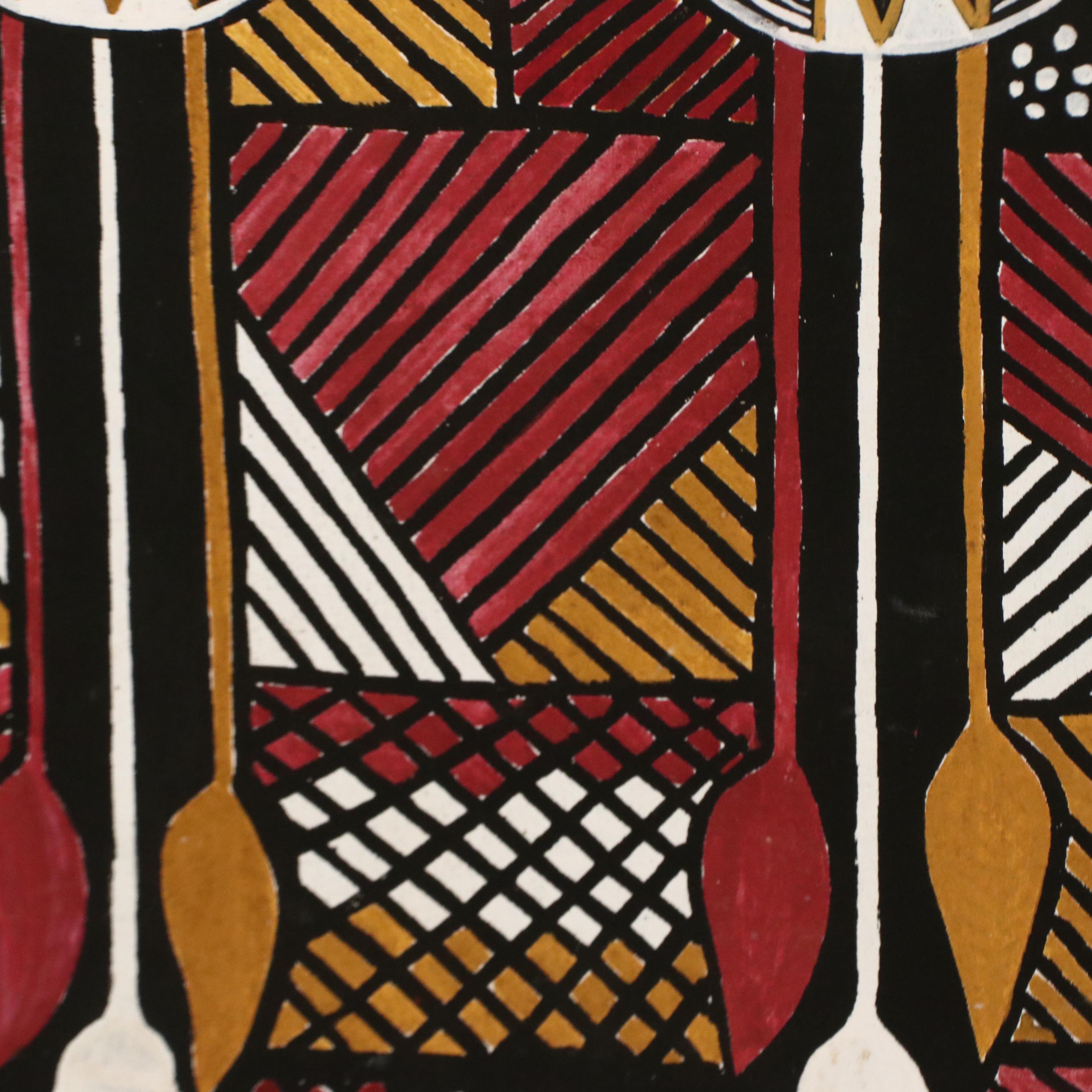 Aboriginal Style Acrylic Painting with Geometric Motifs