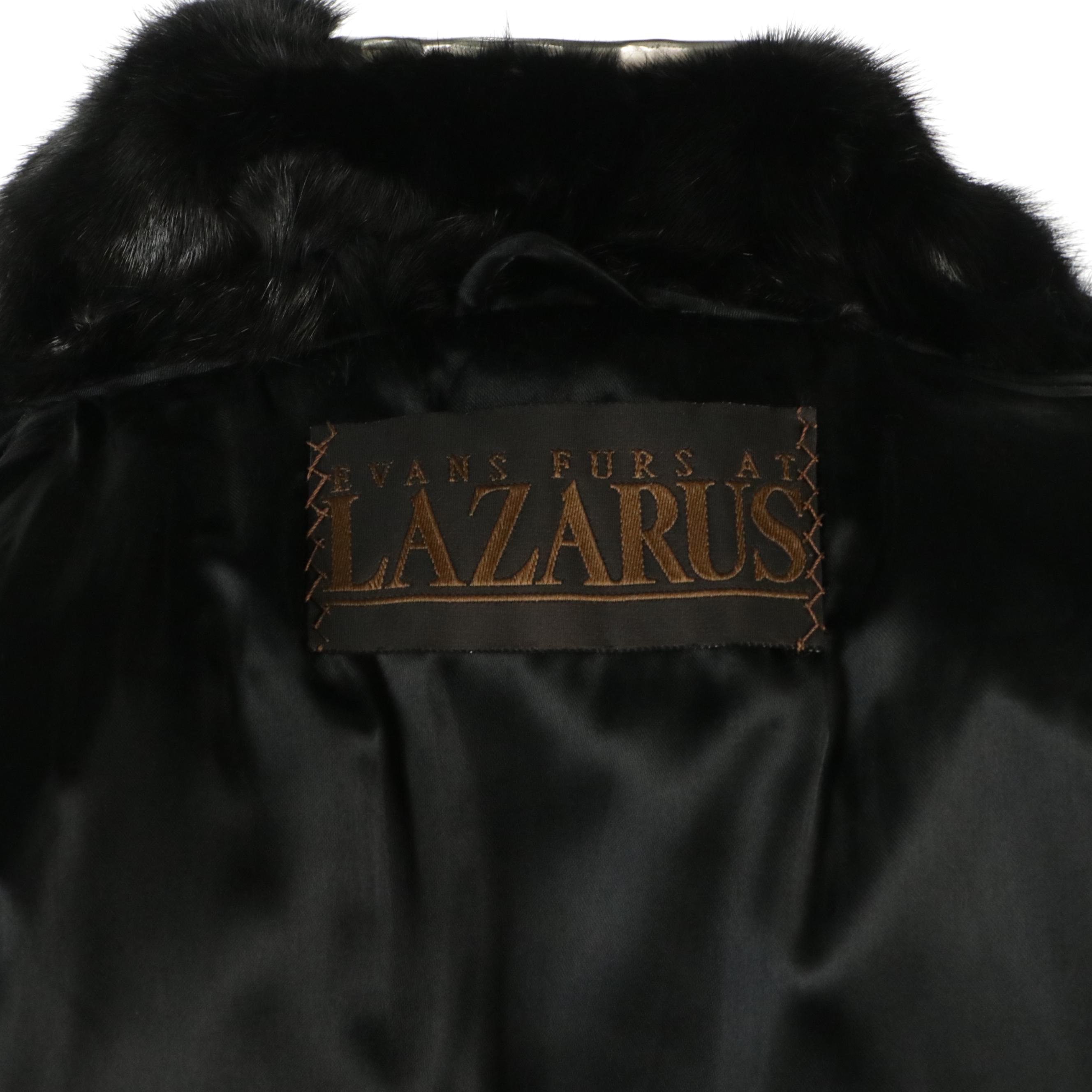Evans Mink Paw Fur Coat from Lazarus