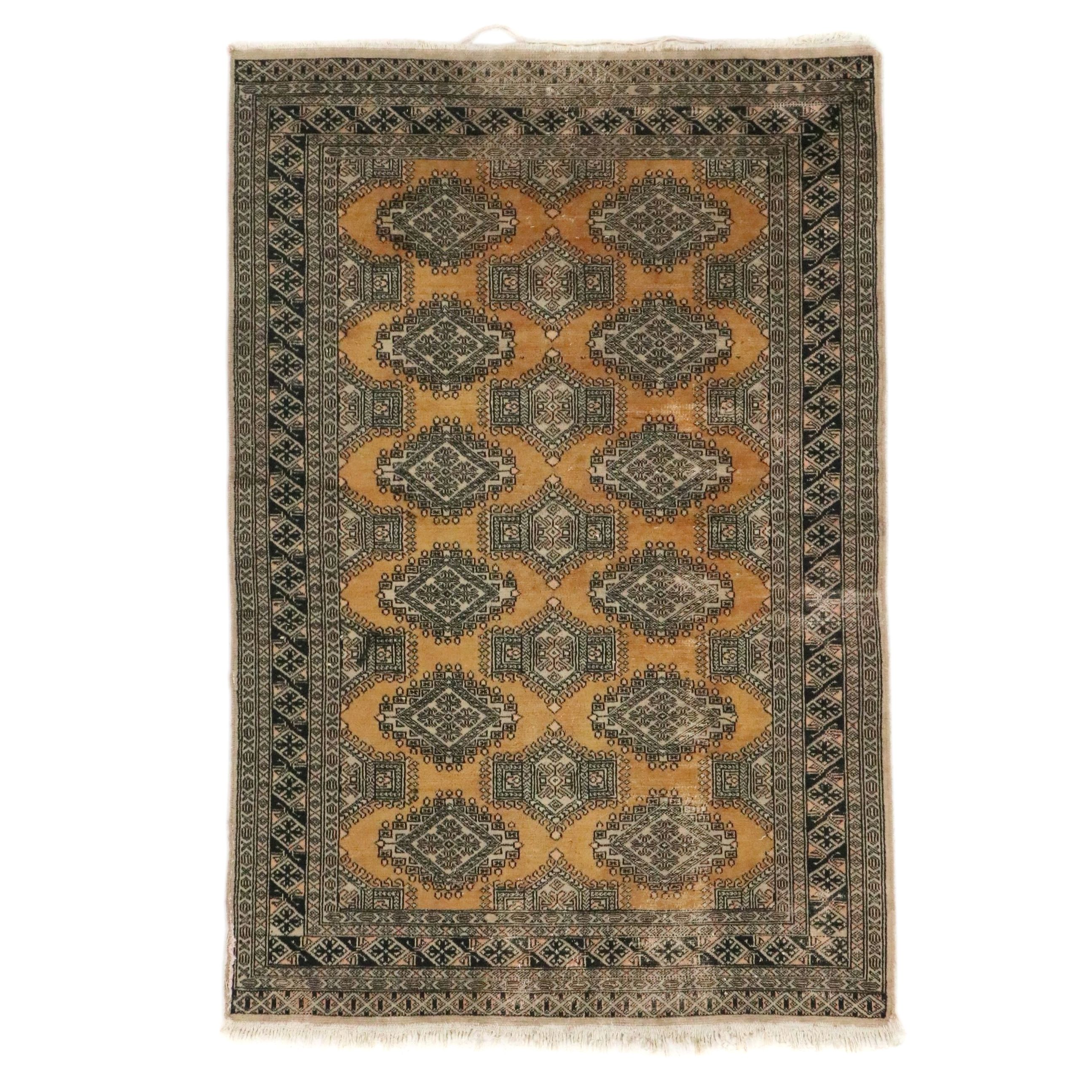 4'4 x 6'6 Hand-Knotted Pakistani Bokhara Area Rug
