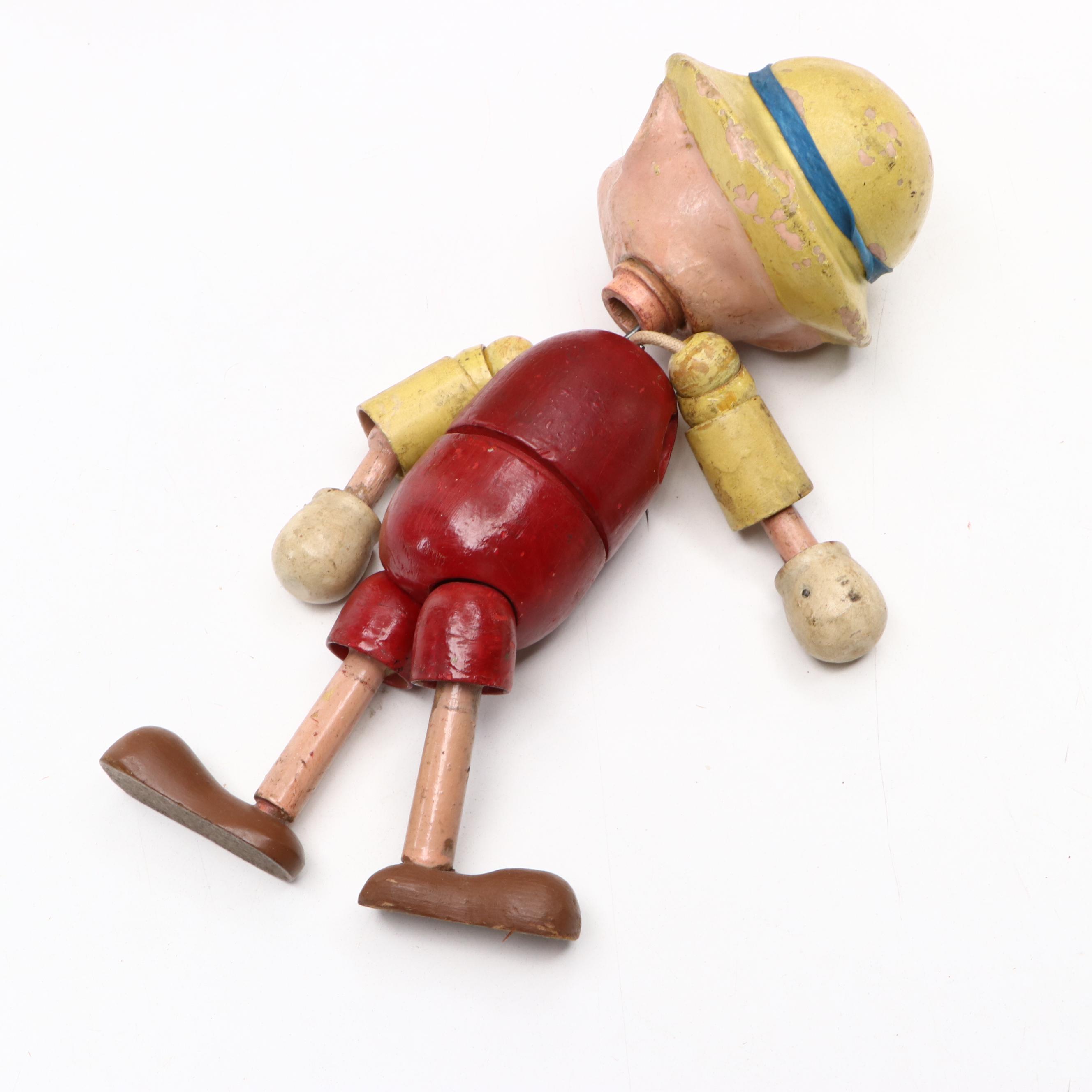 Pinocchio Puppets, Books and Wind-Up Toy, Early to Mid-20th Century