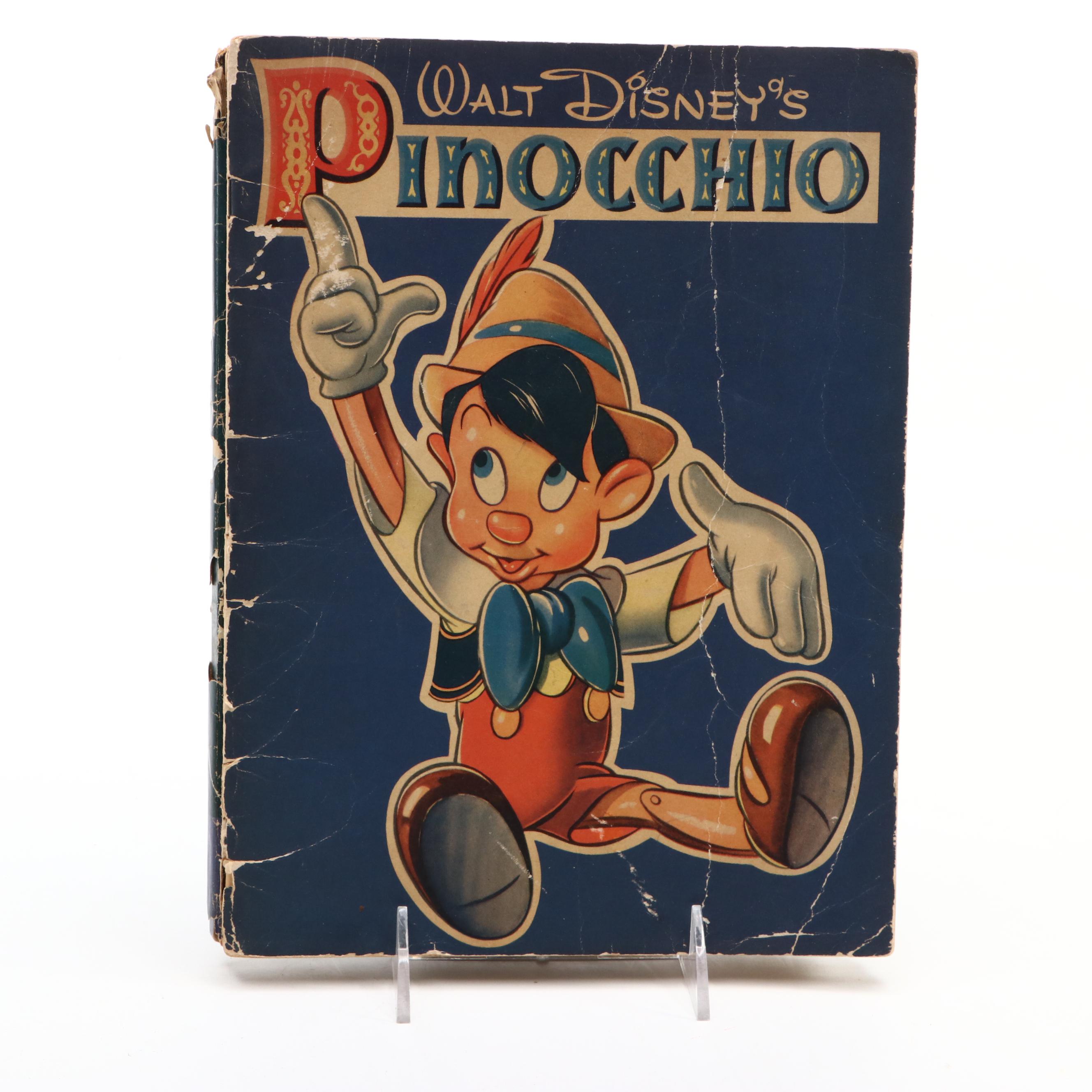 Pinocchio Puppets, Books and Wind-Up Toy, Early to Mid-20th Century