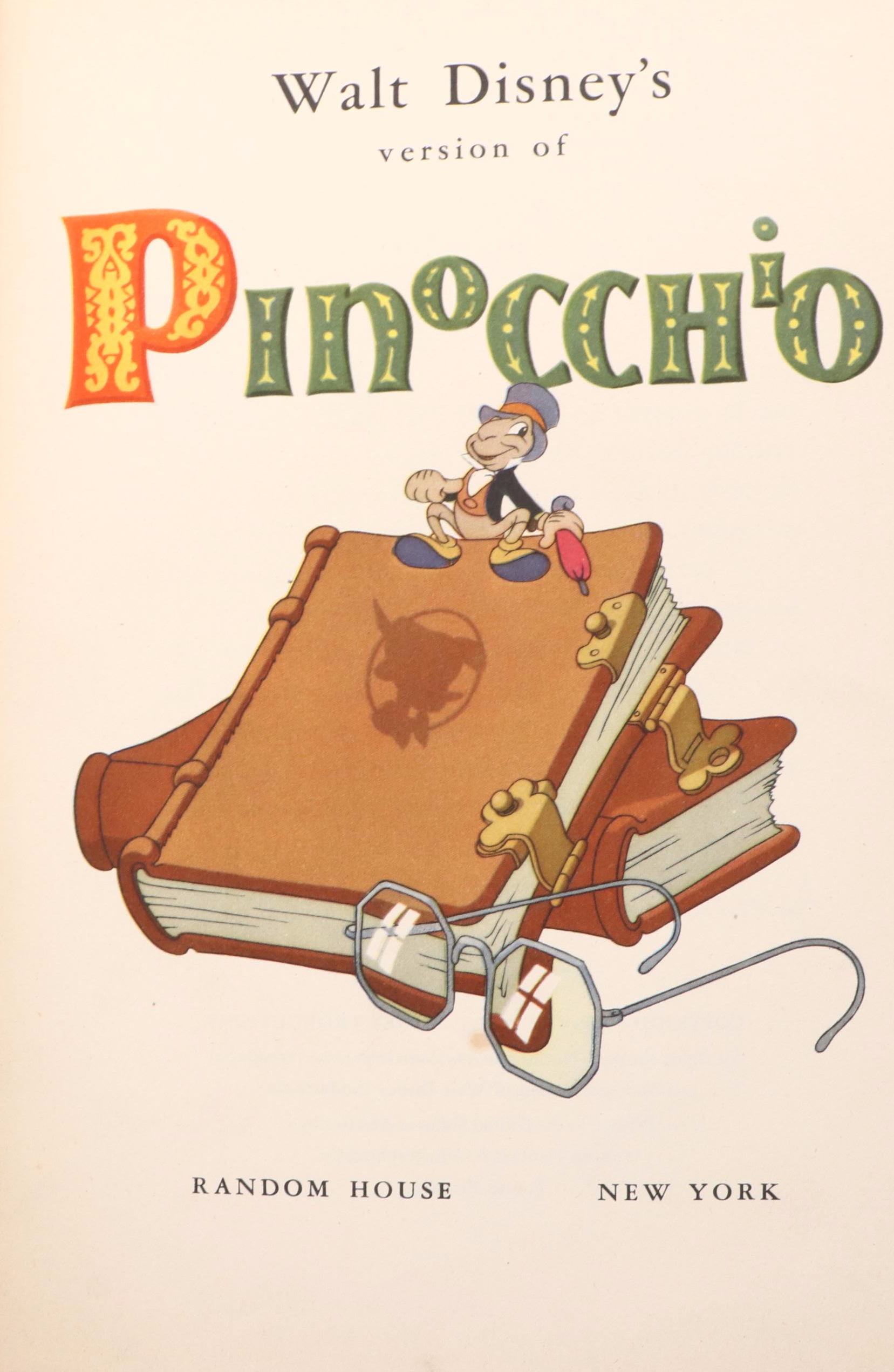 Pinocchio Puppets, Books and Wind-Up Toy, Early to Mid-20th Century