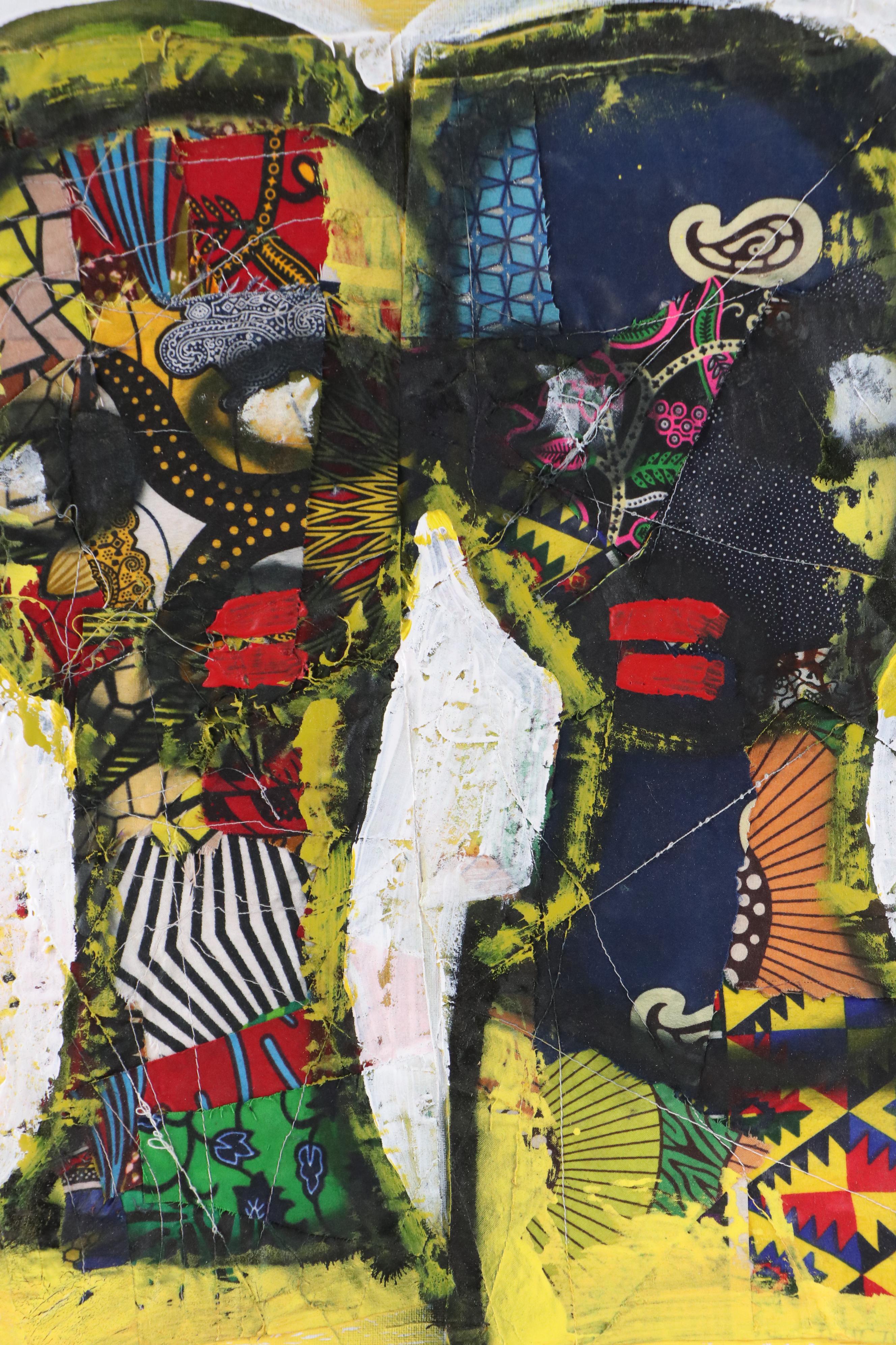 Abiola Idowu Stylized Mixed Media Portrait "My Love," 2022