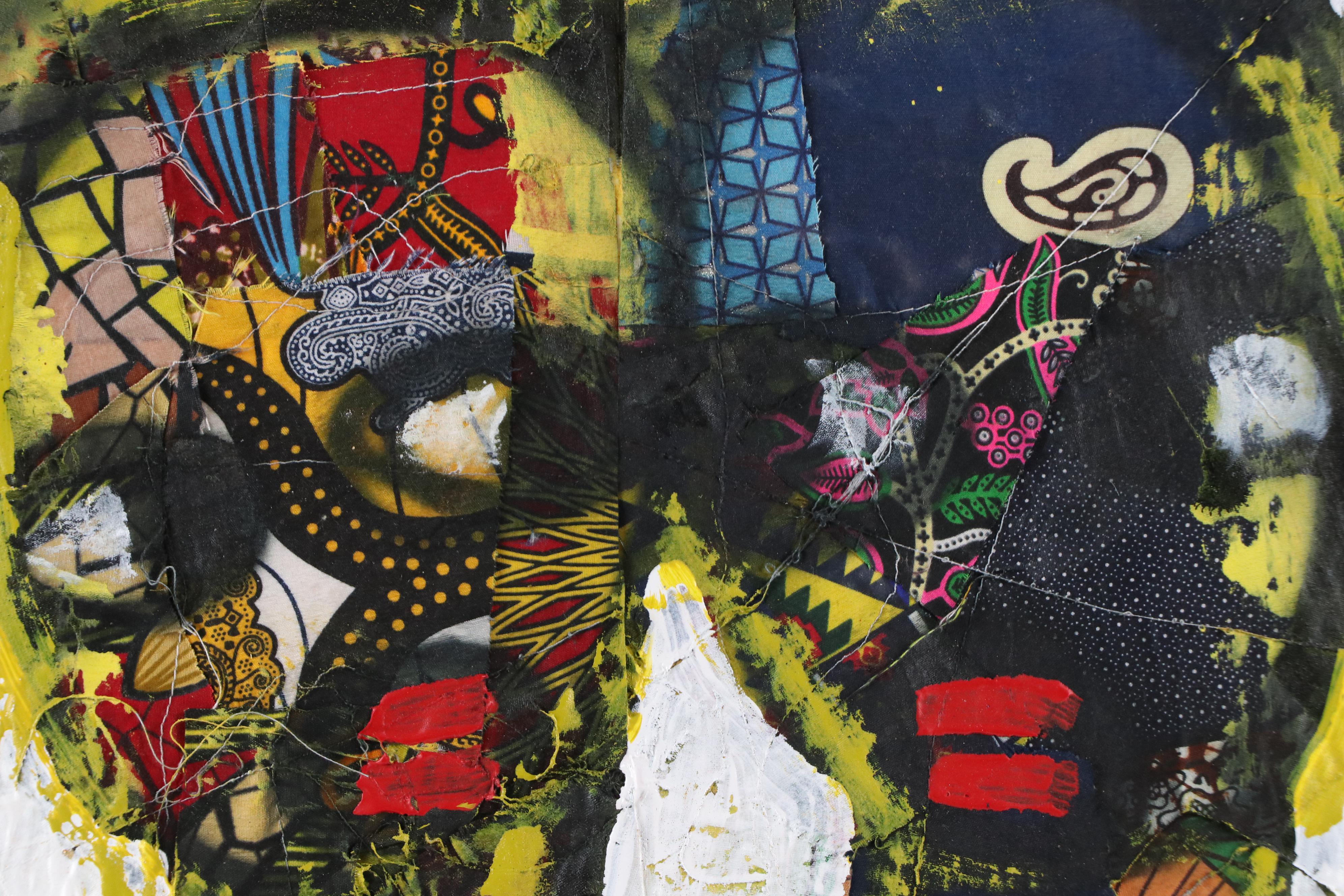 Abiola Idowu Stylized Mixed Media Portrait "My Love," 2022