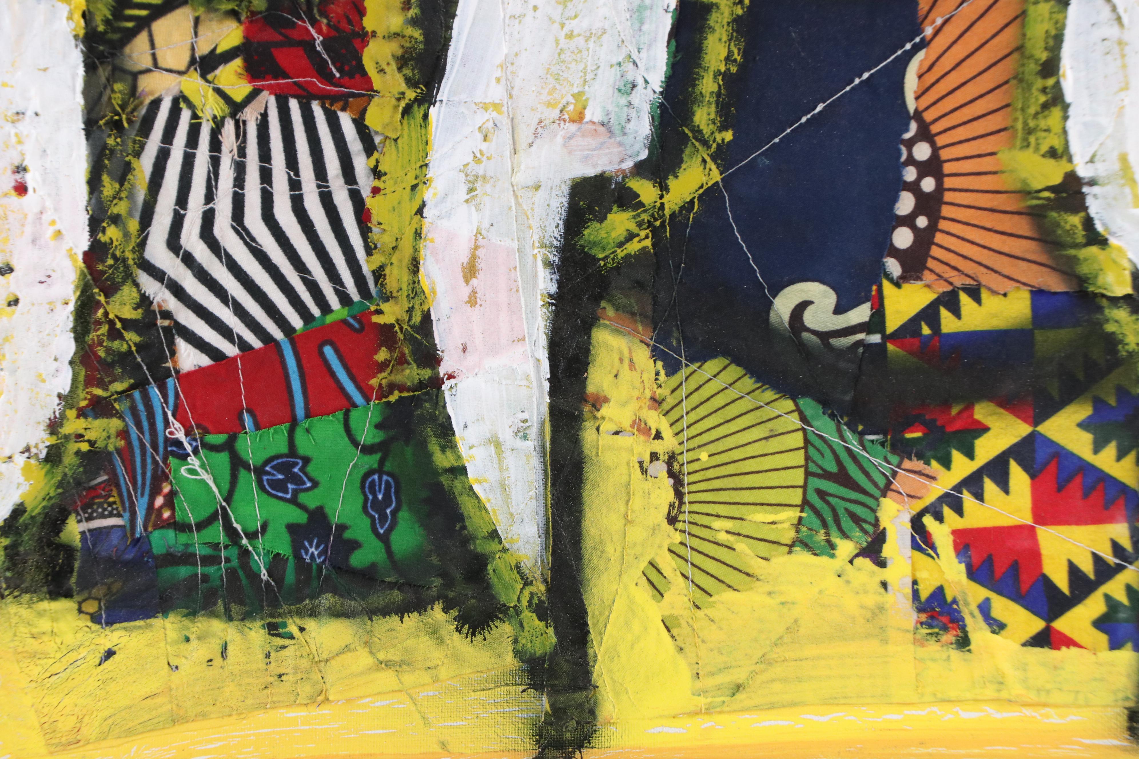 Abiola Idowu Stylized Mixed Media Portrait "My Love," 2022