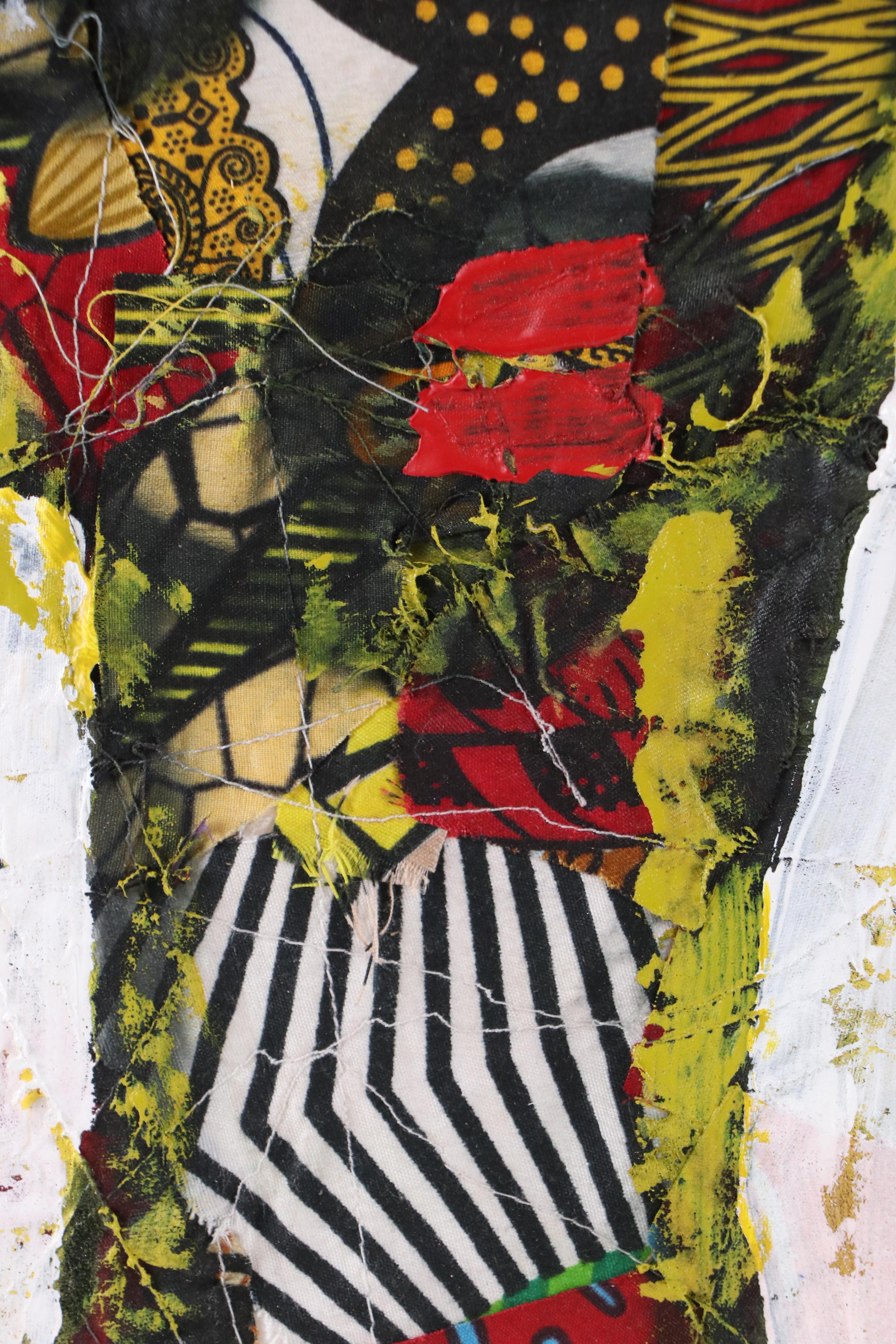 Abiola Idowu Stylized Mixed Media Portrait "My Love," 2022