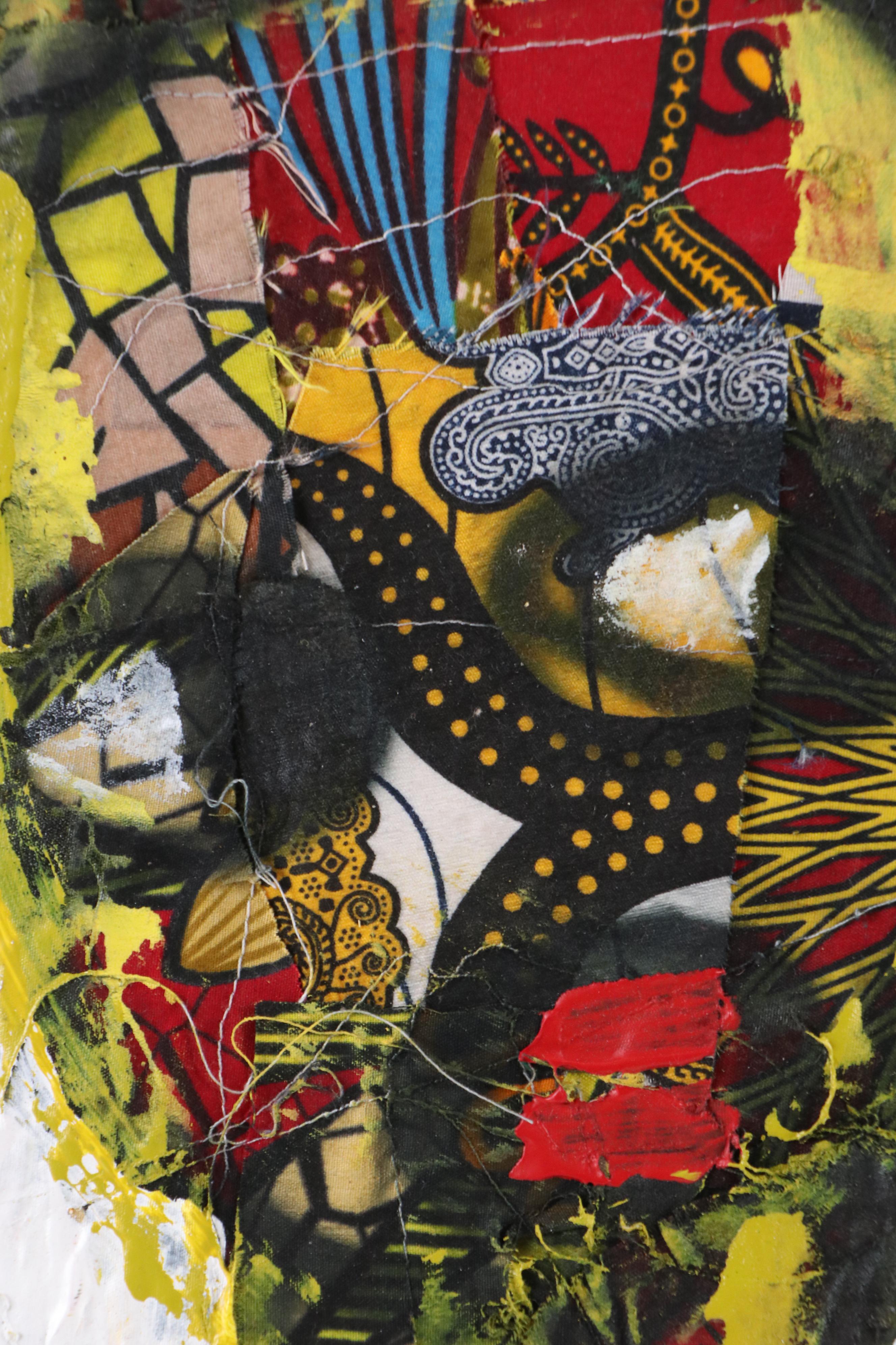 Abiola Idowu Stylized Mixed Media Portrait "My Love," 2022